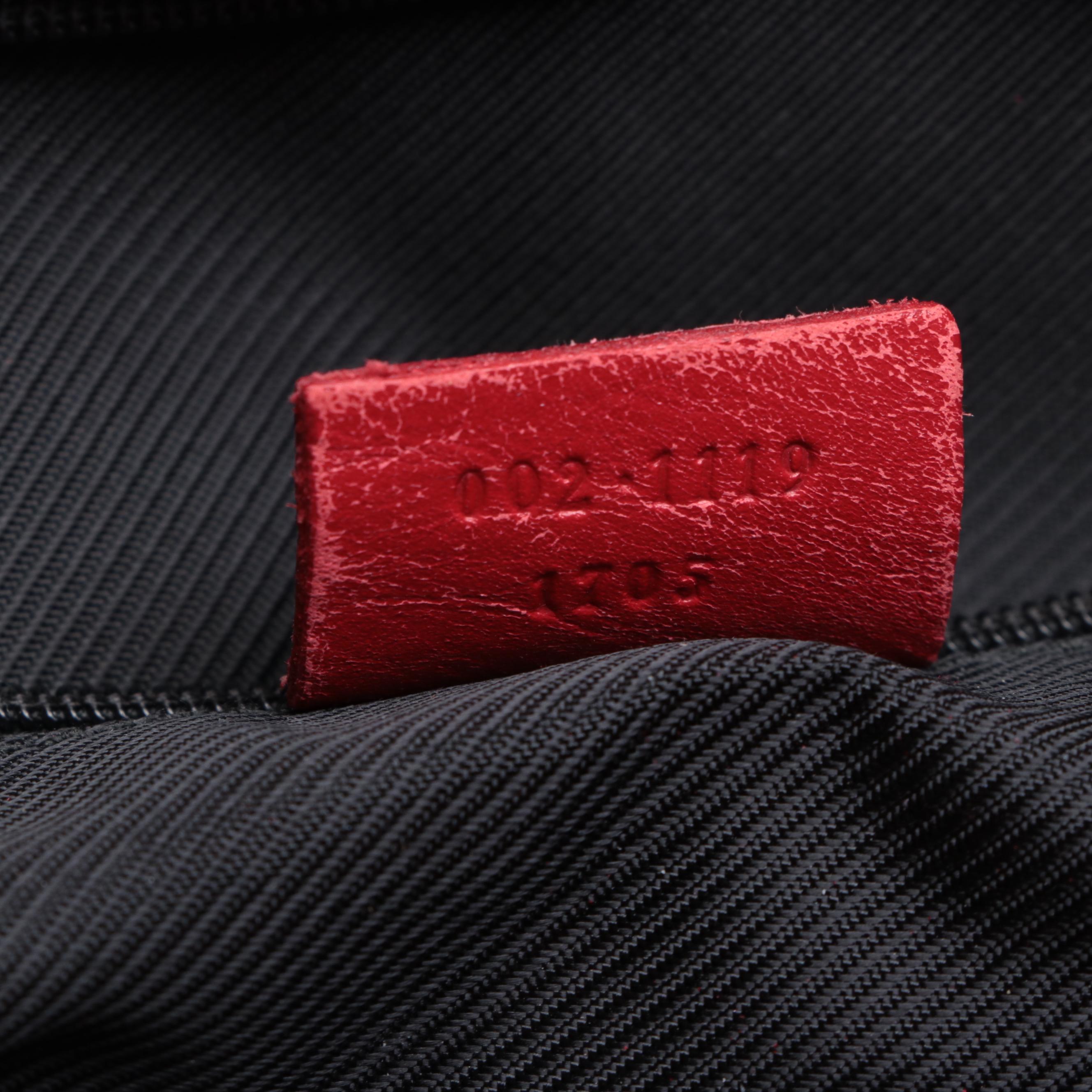 Gucci Slim Zip Tote in GG Canvas and Red Leather