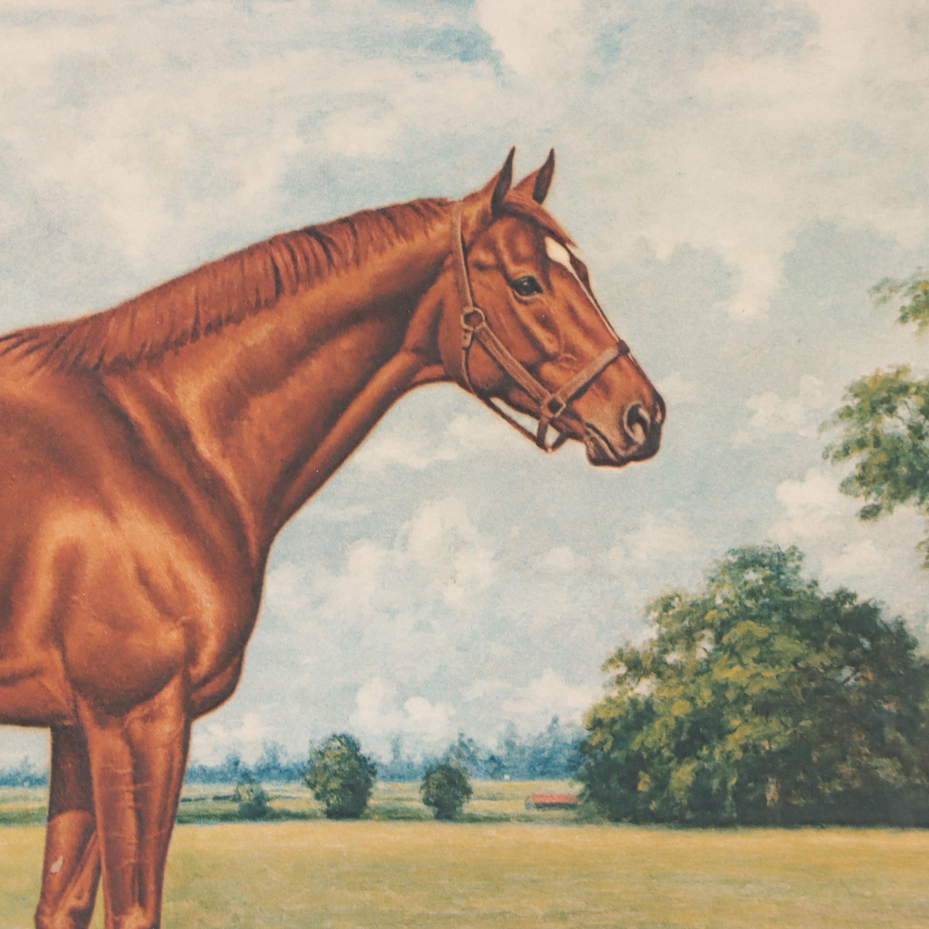 Richard Stone Reeves Offset Lithograph of Secretariat Portrait