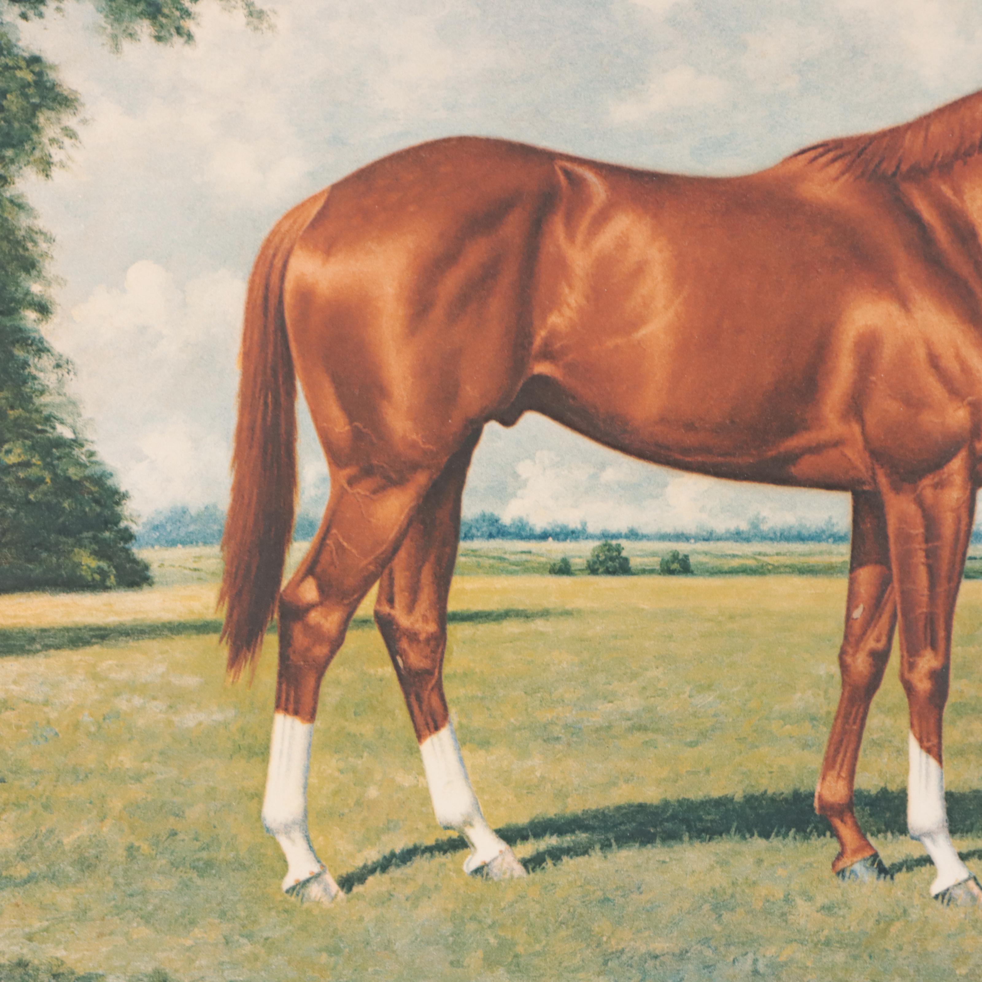 Richard Stone Reeves Offset Lithograph of Secretariat Portrait