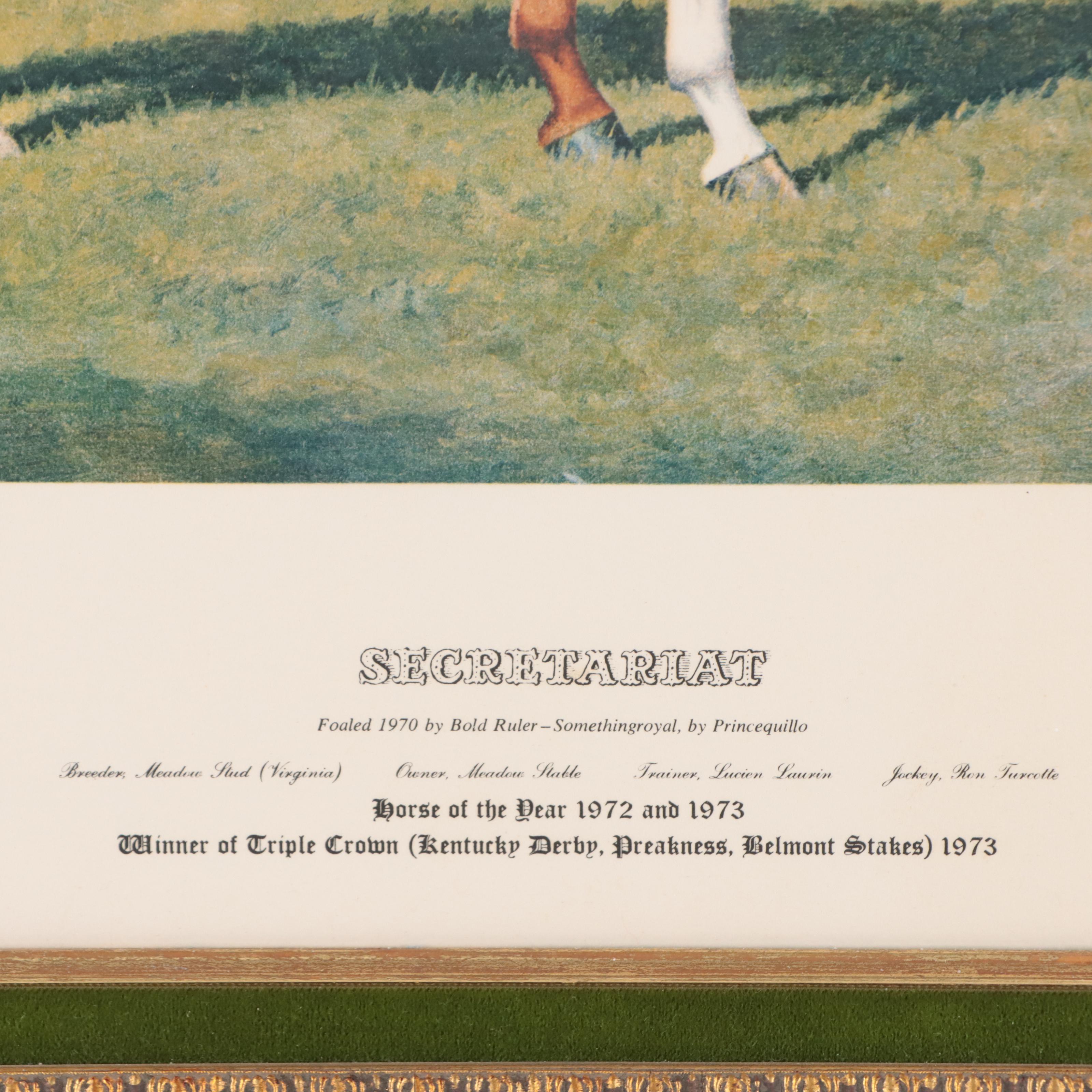 Richard Stone Reeves Offset Lithograph of Secretariat Portrait