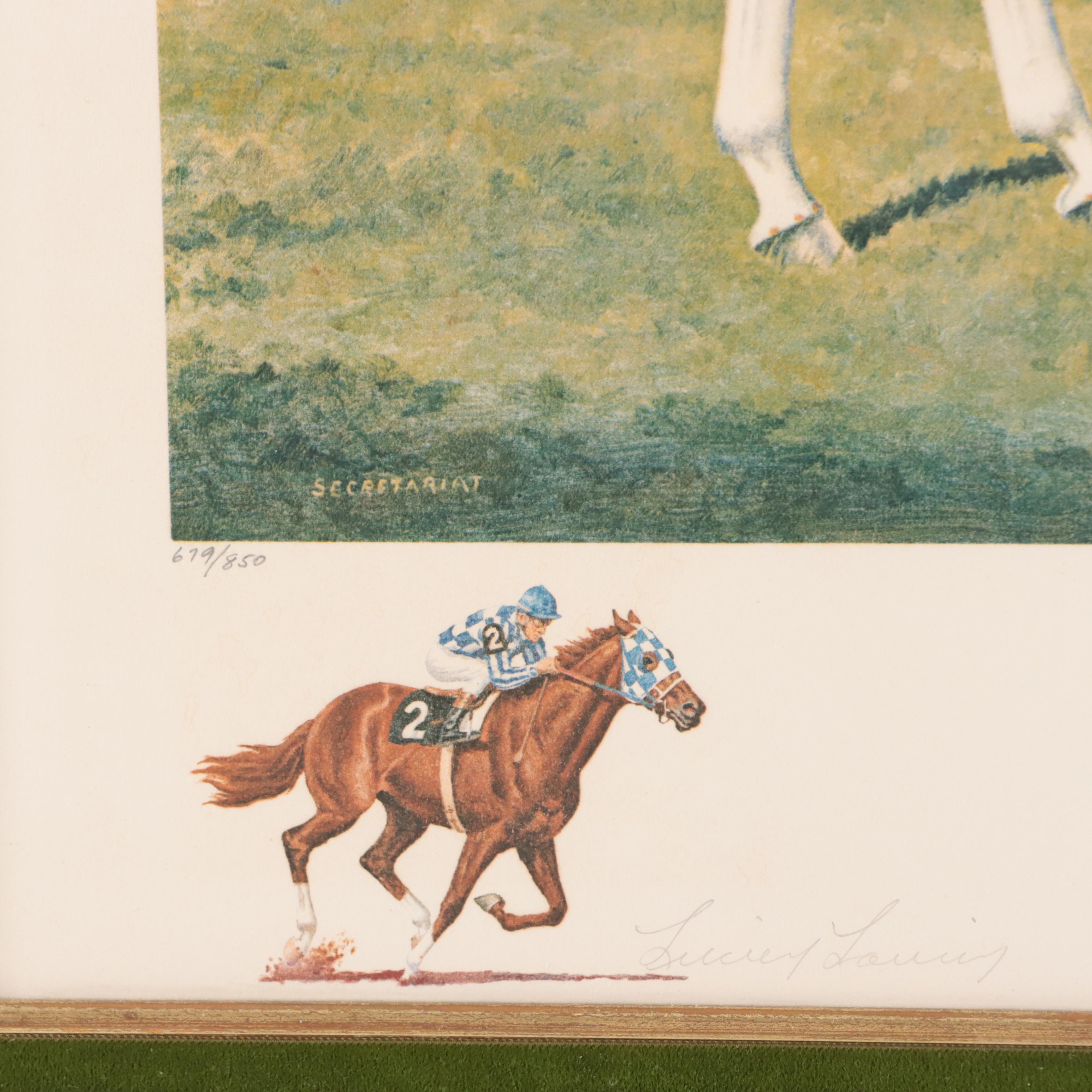 Richard Stone Reeves Offset Lithograph of Secretariat Portrait