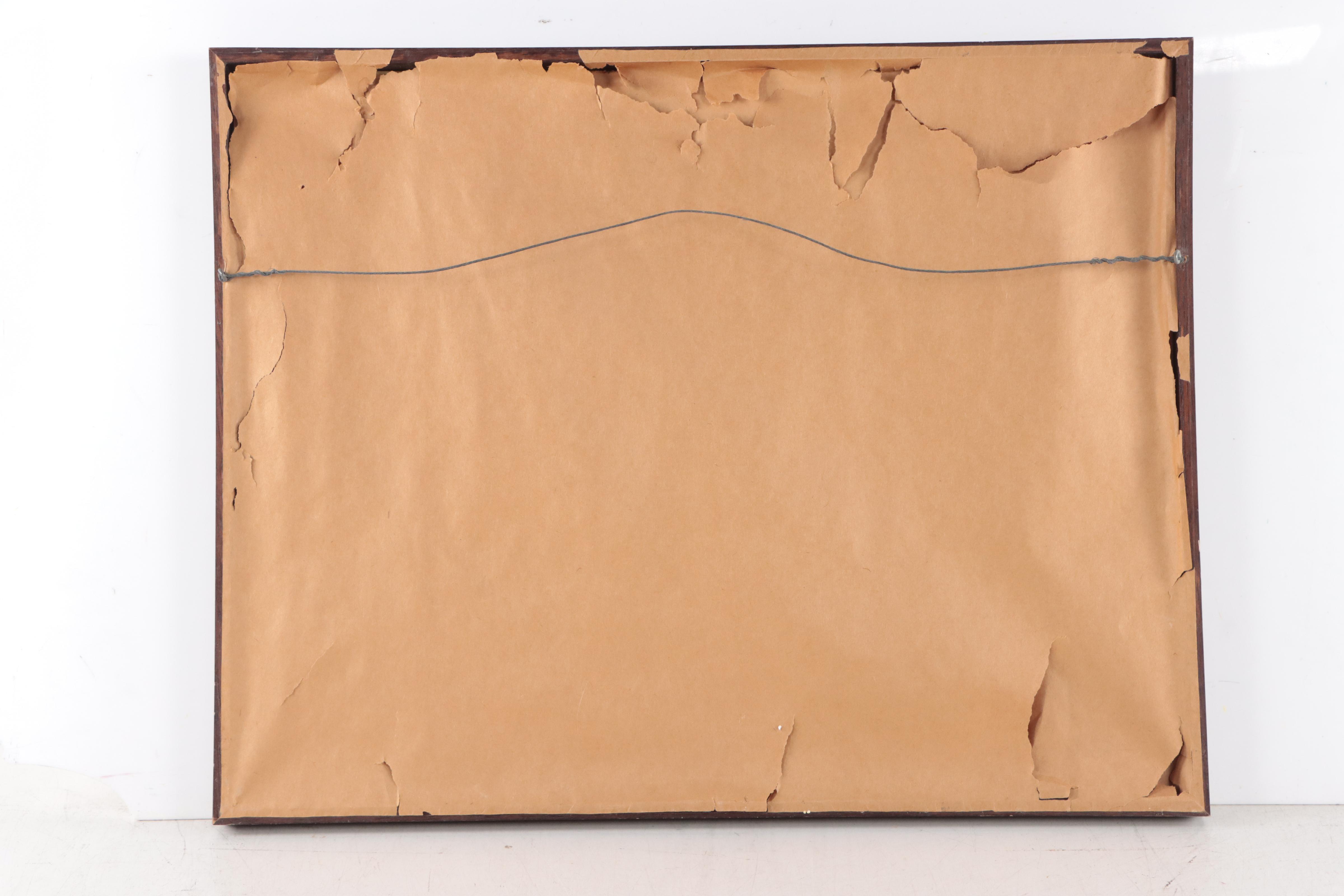 Davira Fisher Woodblock Print "Rooftops," 1958