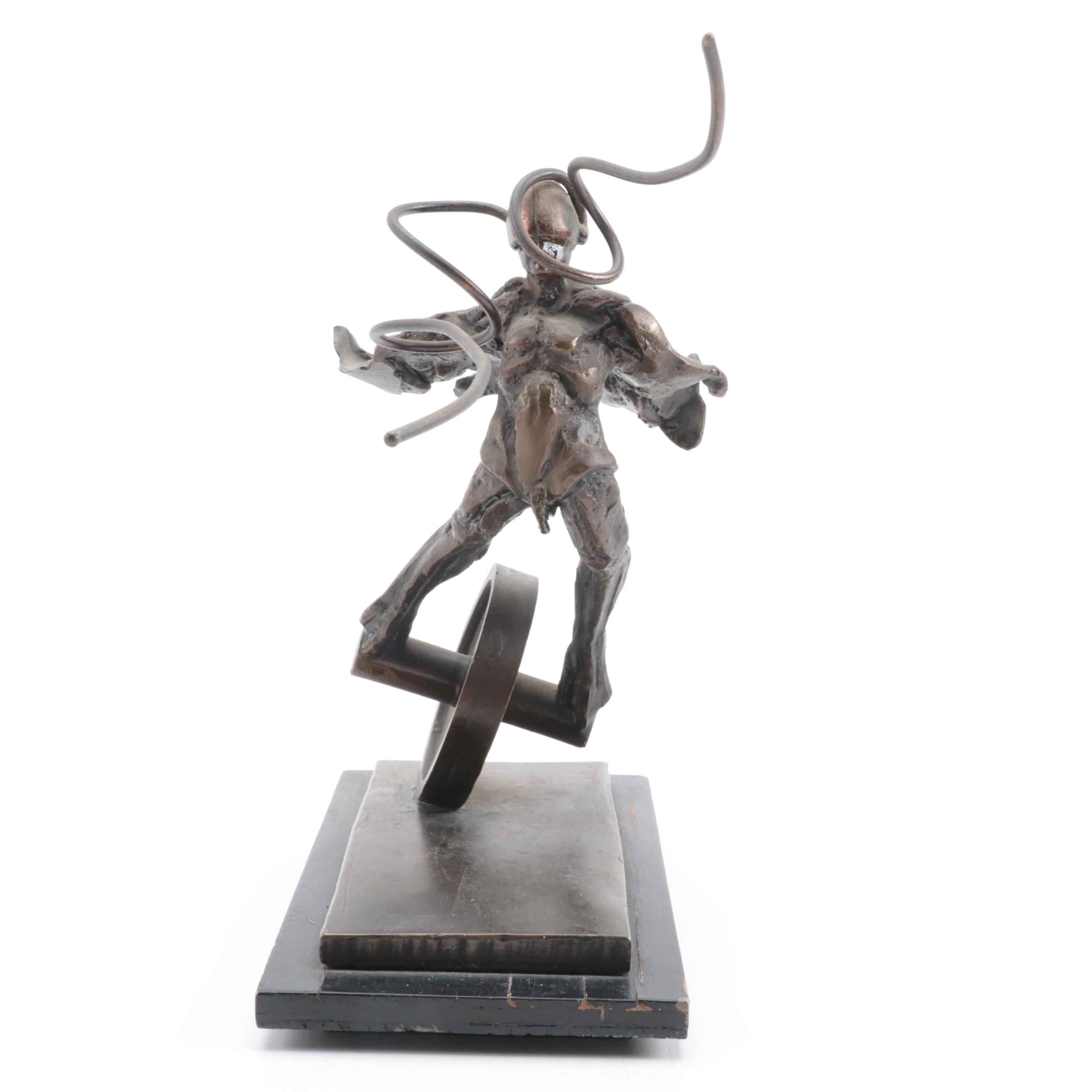 Theodore Gall Bronze Sculpture "Windrunner," Circa 1984