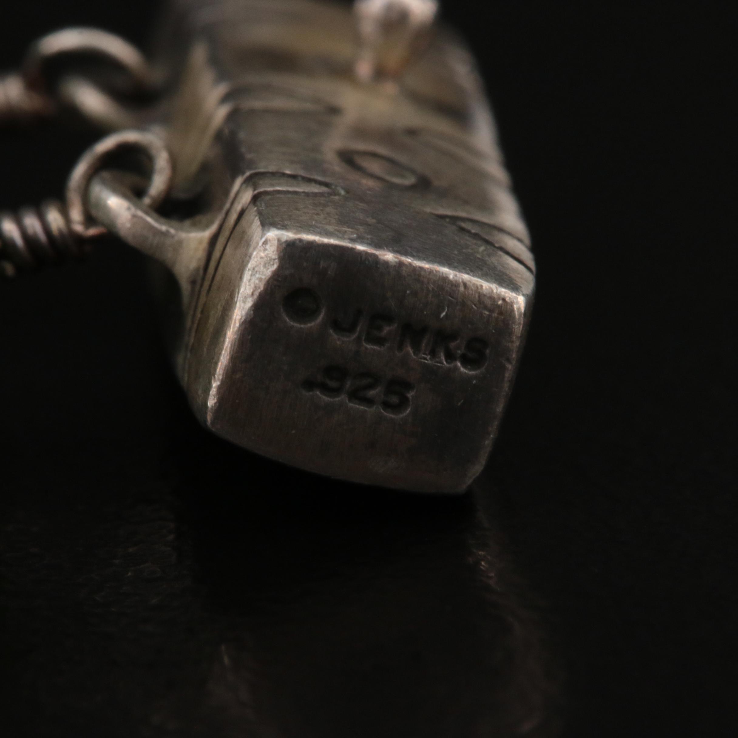 Sterling Nephrite Panel Bracelet