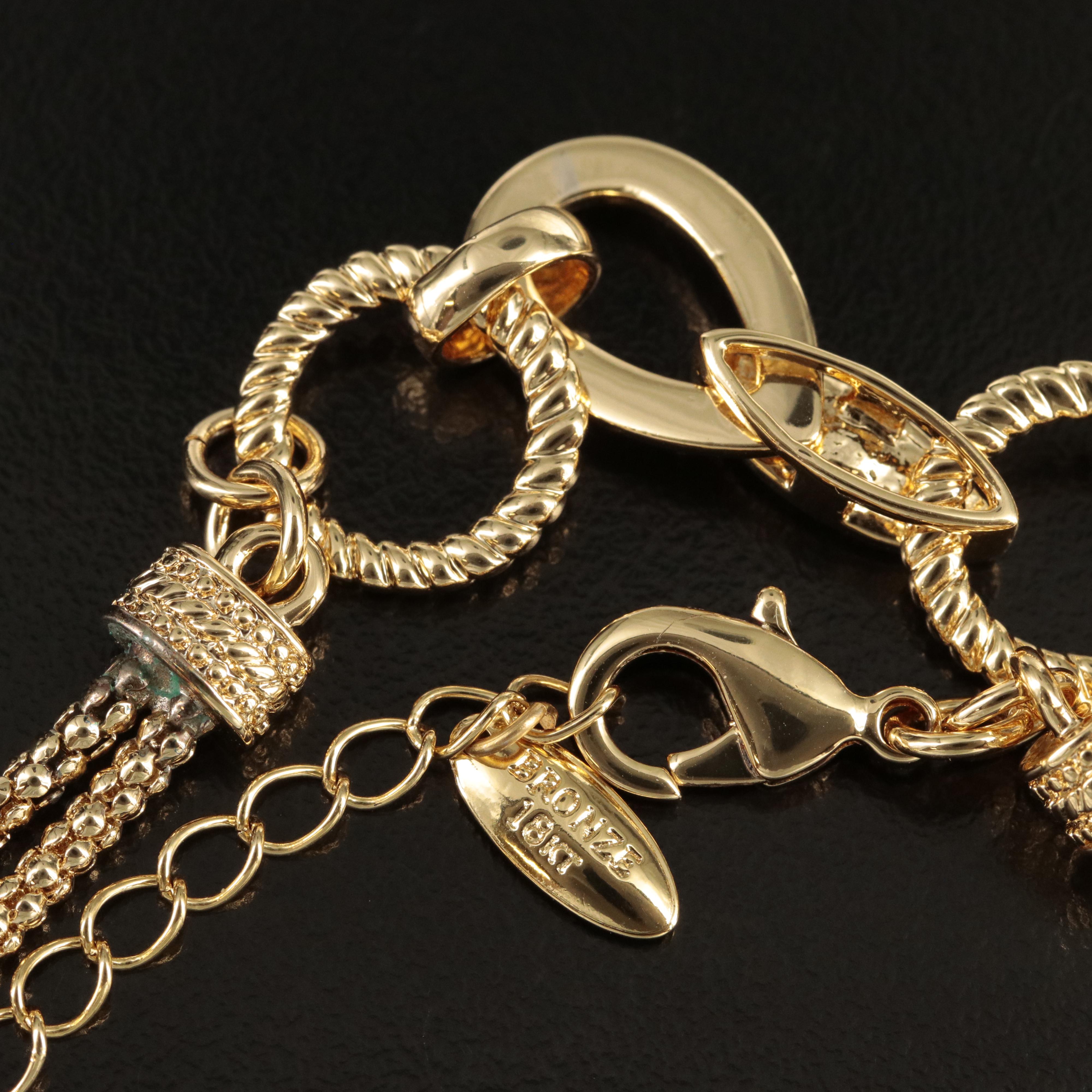 Double Popcorn Chain Necklace with Decorative Link Accents