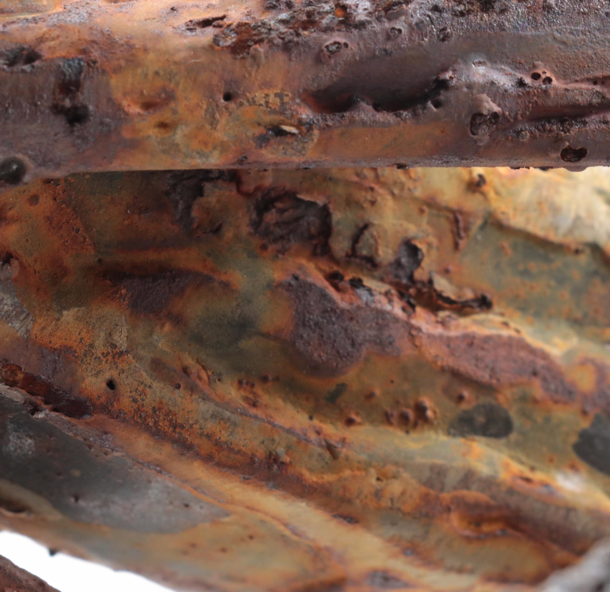 Theodore Gall Iron Sculpture of a Fish with Human Face, Circa 1987