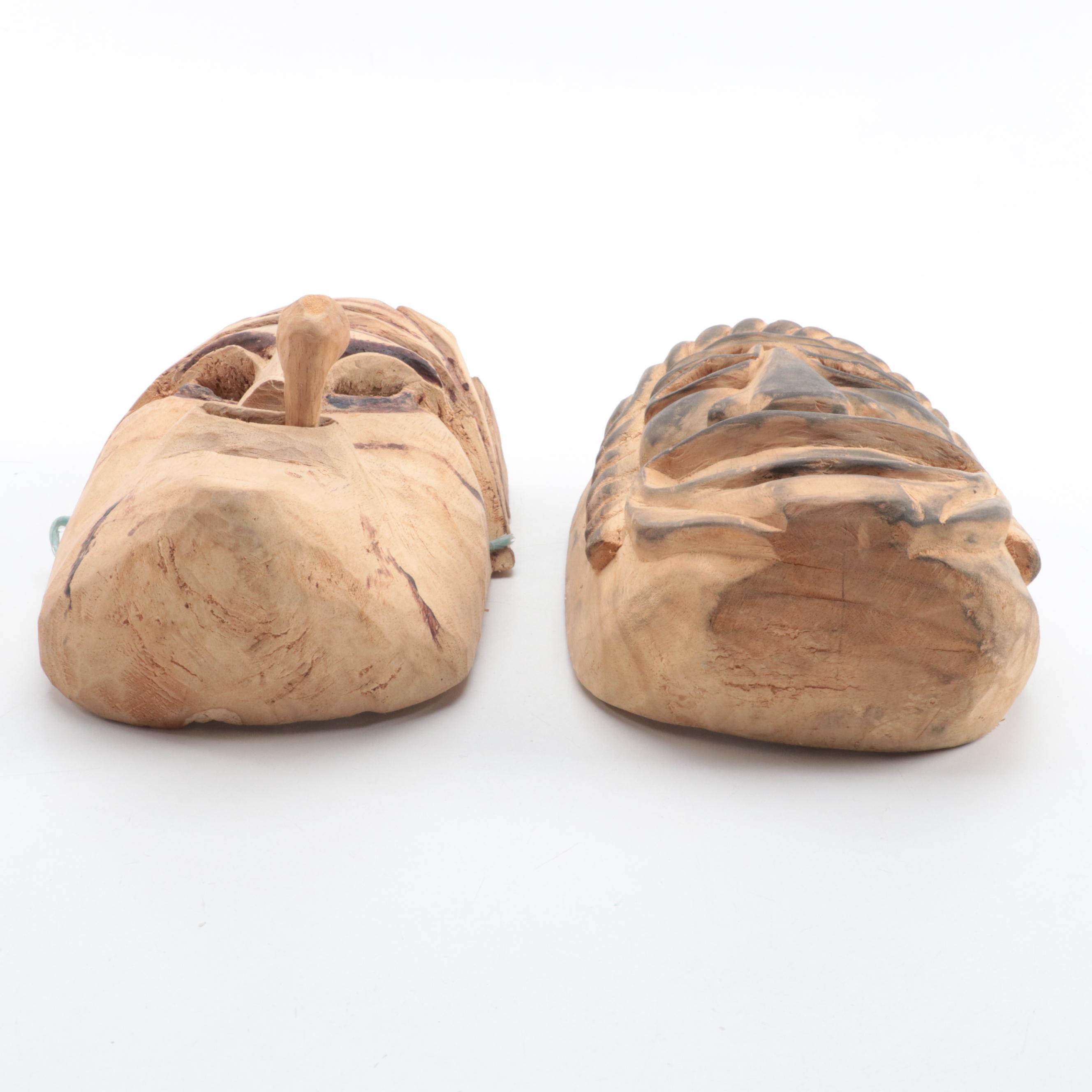 Boruca Costa Rican Carved Wooden Masks, Circa 2006
