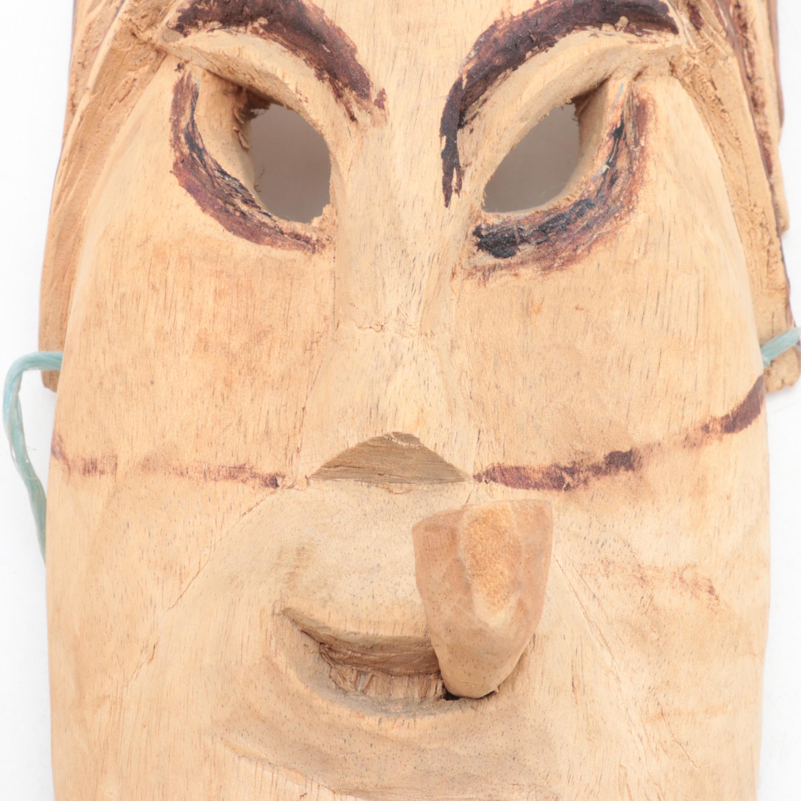Boruca Costa Rican Carved Wooden Masks, Circa 2006