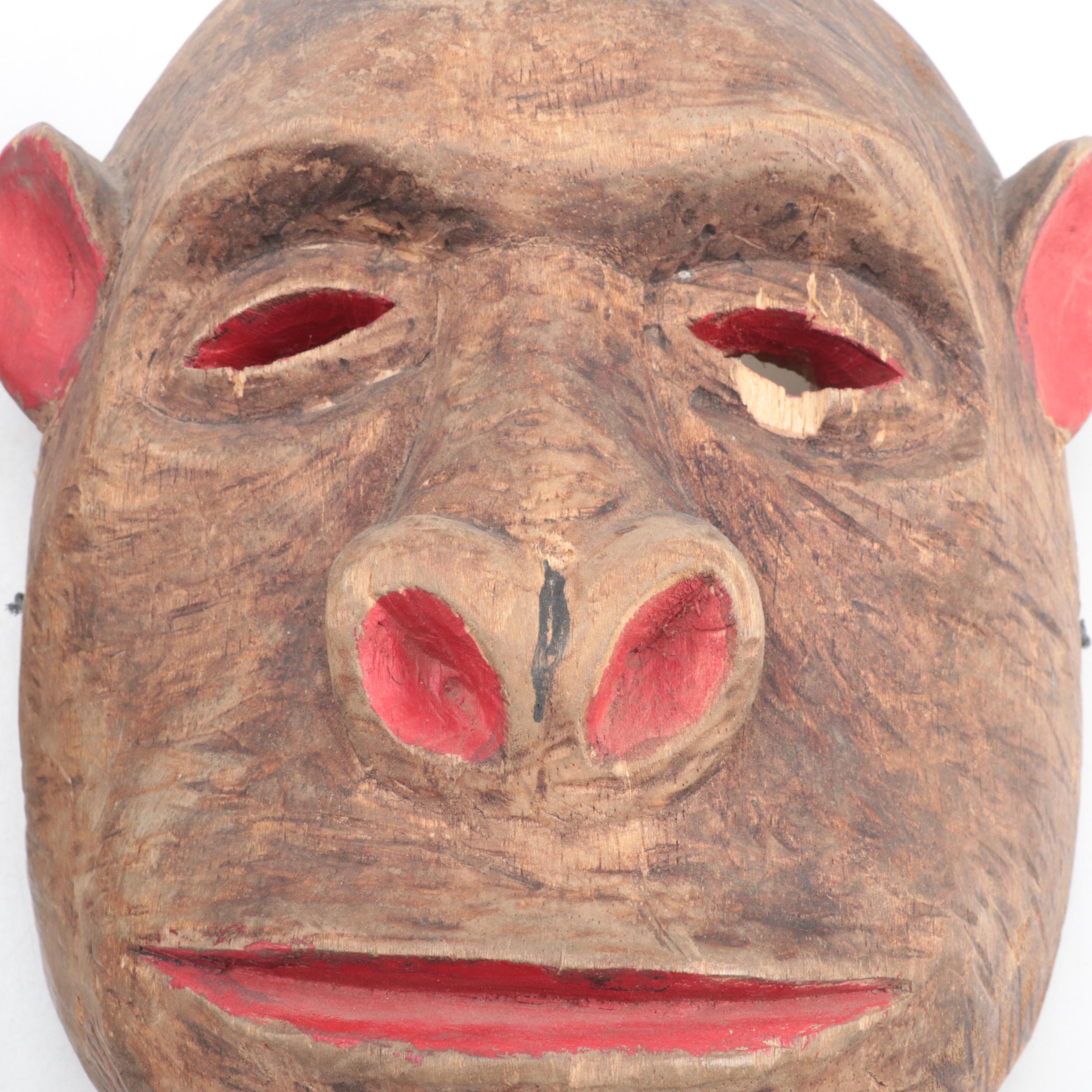 Brunka Costa Rican Carved Wooden Masks, Circa 2005