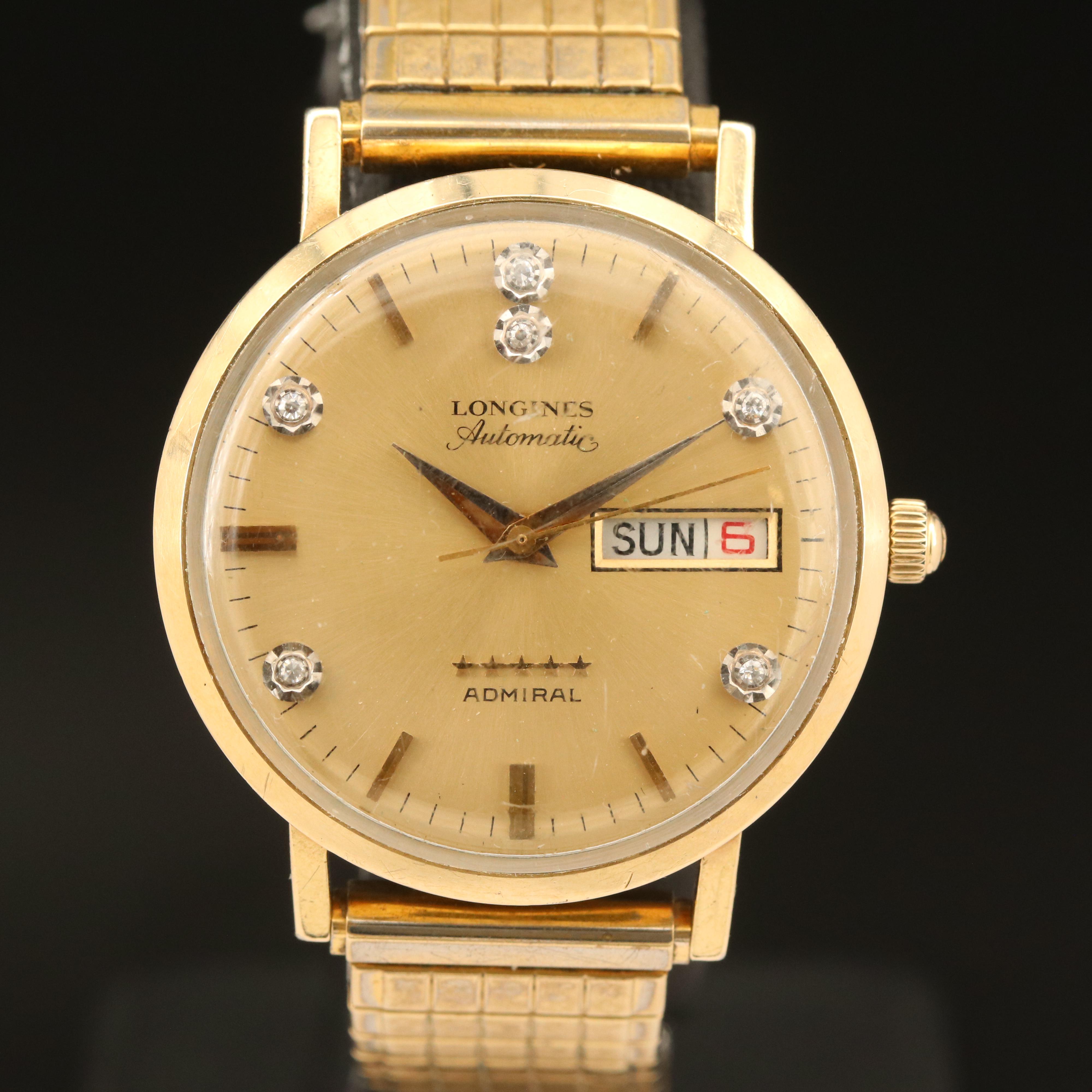 Longines 5 Star Adimiral Diamond Dial Watch