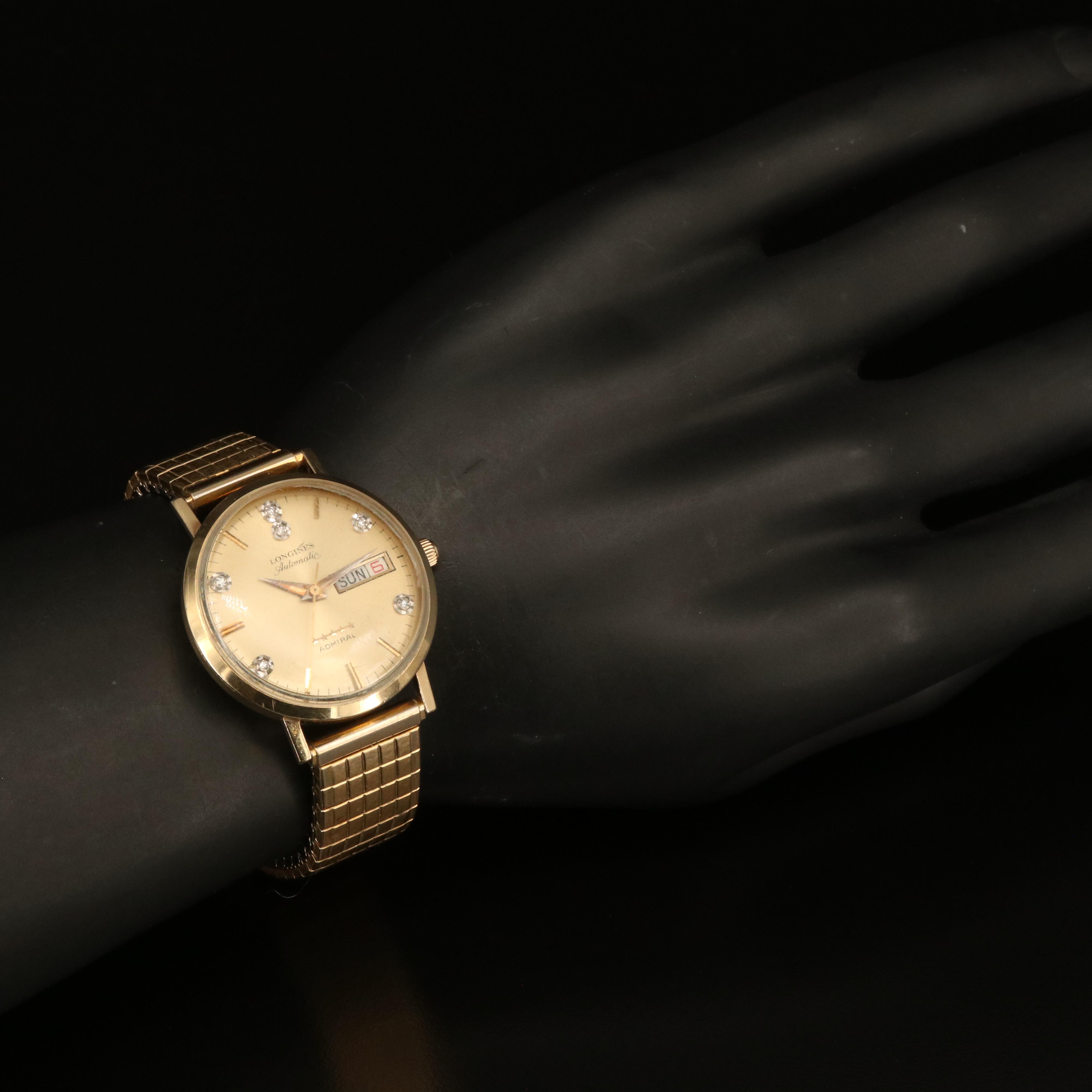 Longines 5 Star Adimiral Diamond Dial Watch