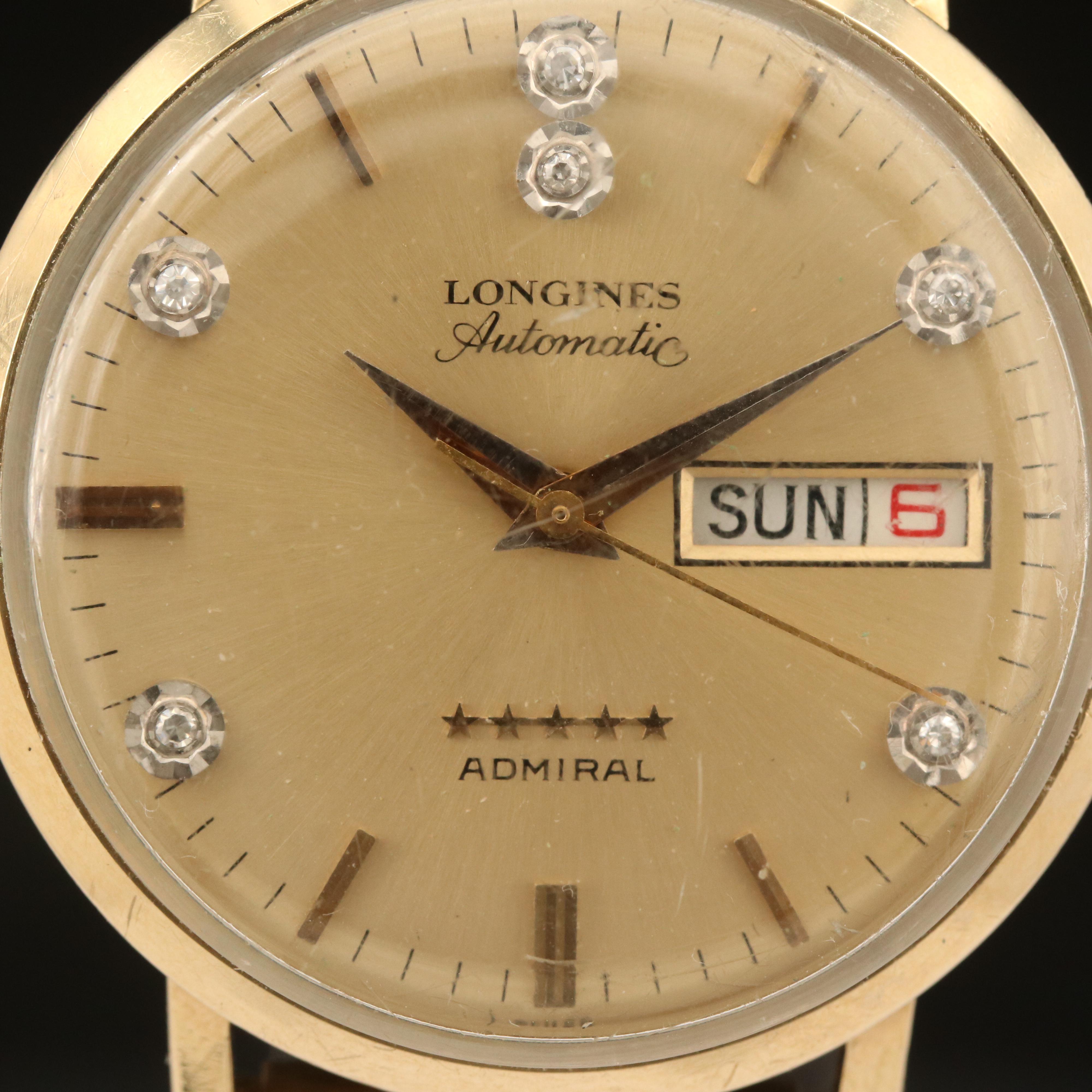 Longines 5 Star Adimiral Diamond Dial Watch