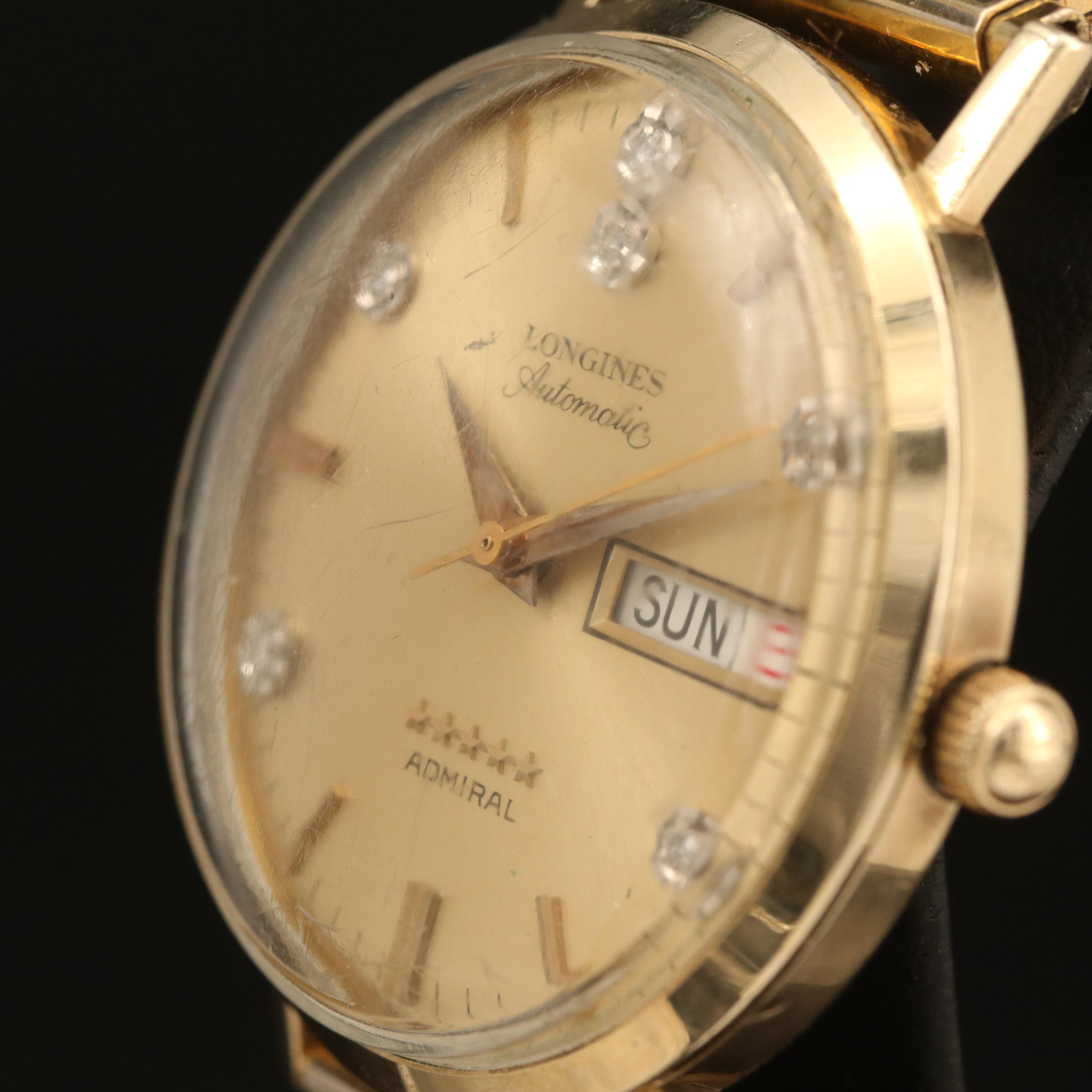 Longines 5 Star Adimiral Diamond Dial Watch