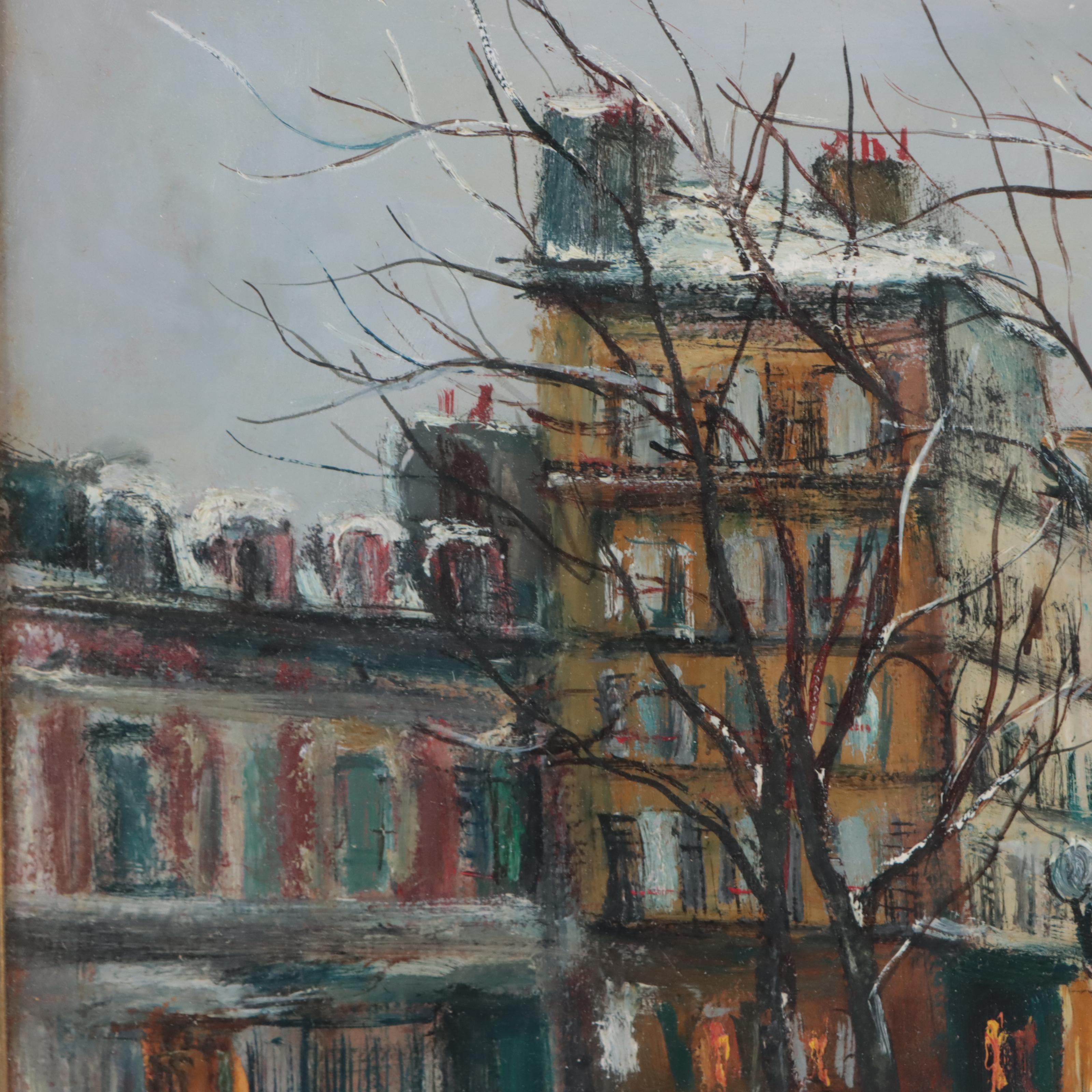 Serge Belloni Oil Painting "Paris, December 1964"