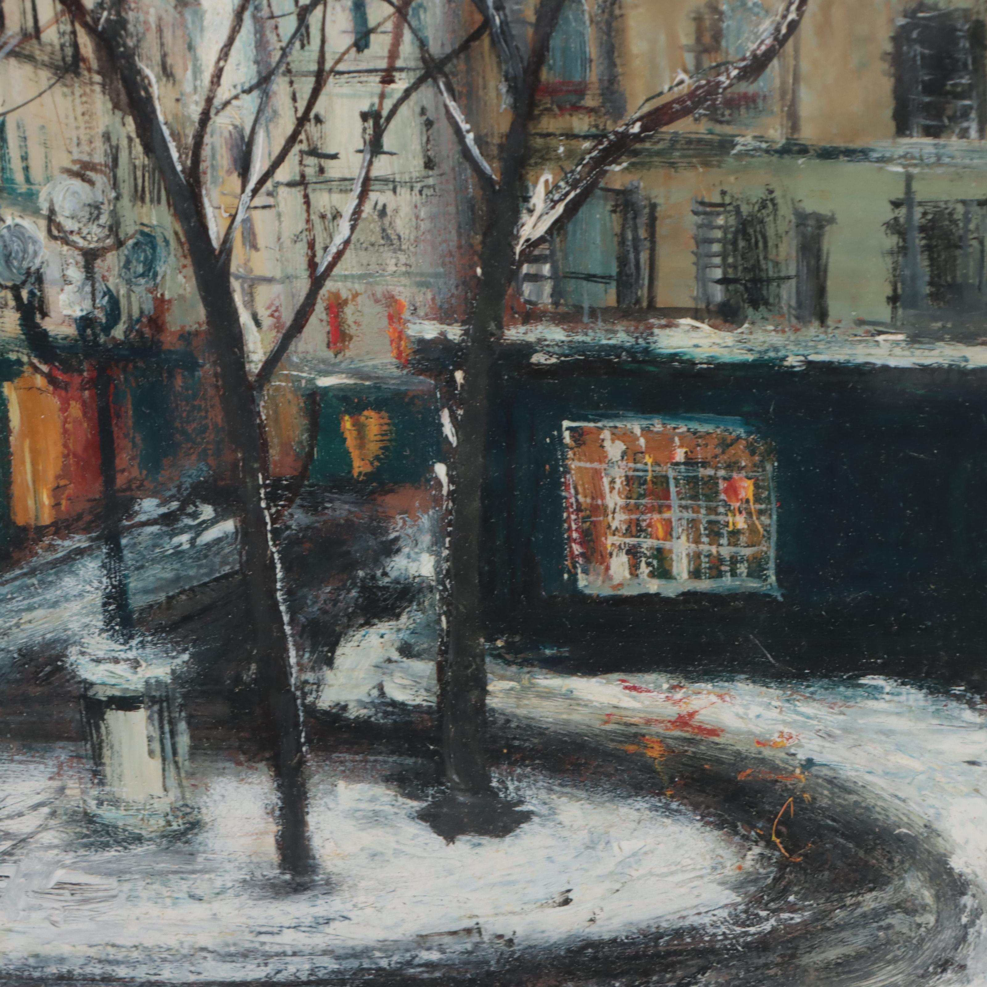 Serge Belloni Oil Painting "Paris, December 1964"