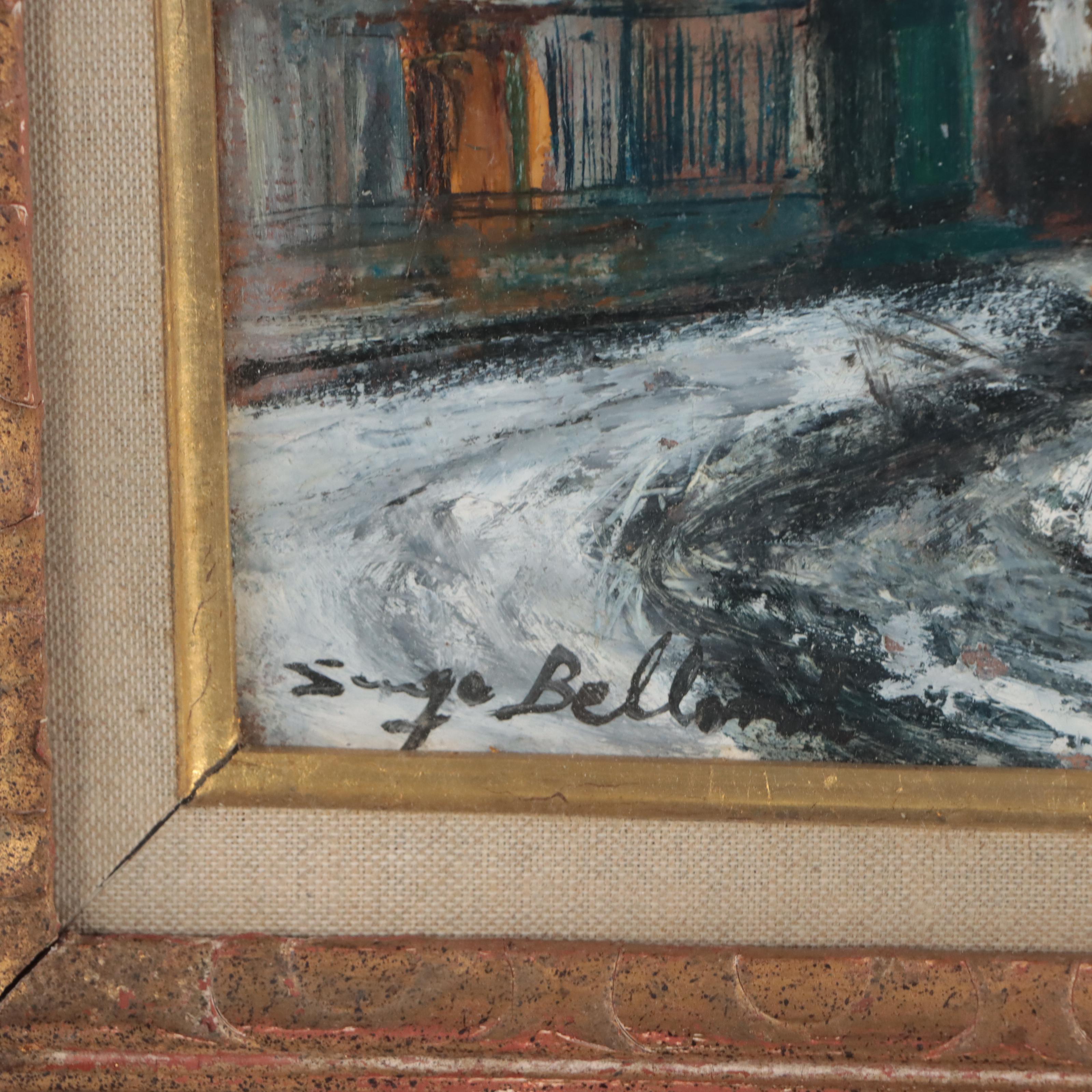 Serge Belloni Oil Painting "Paris, December 1964"