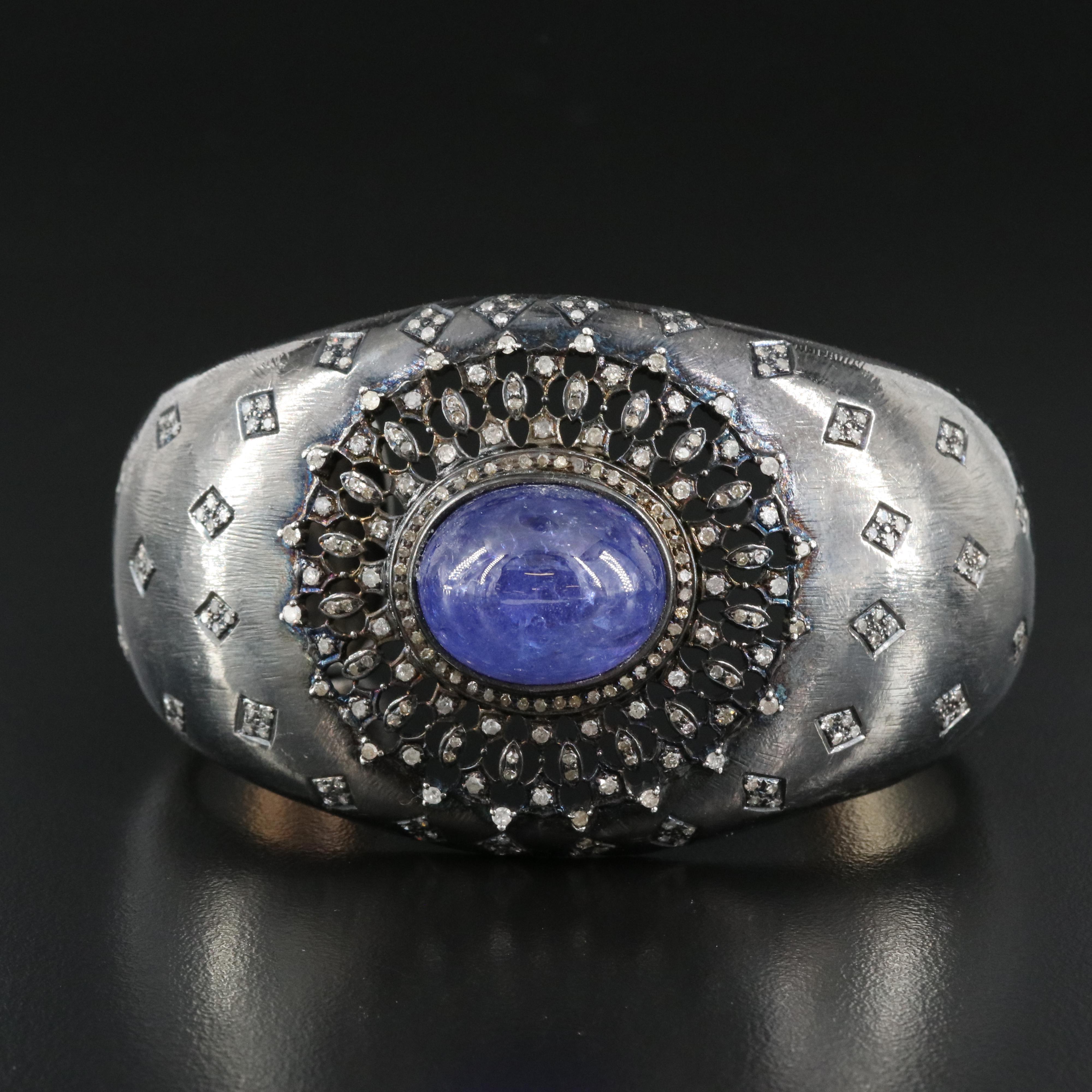 Sterling Tanzanite and Diamond Cuff