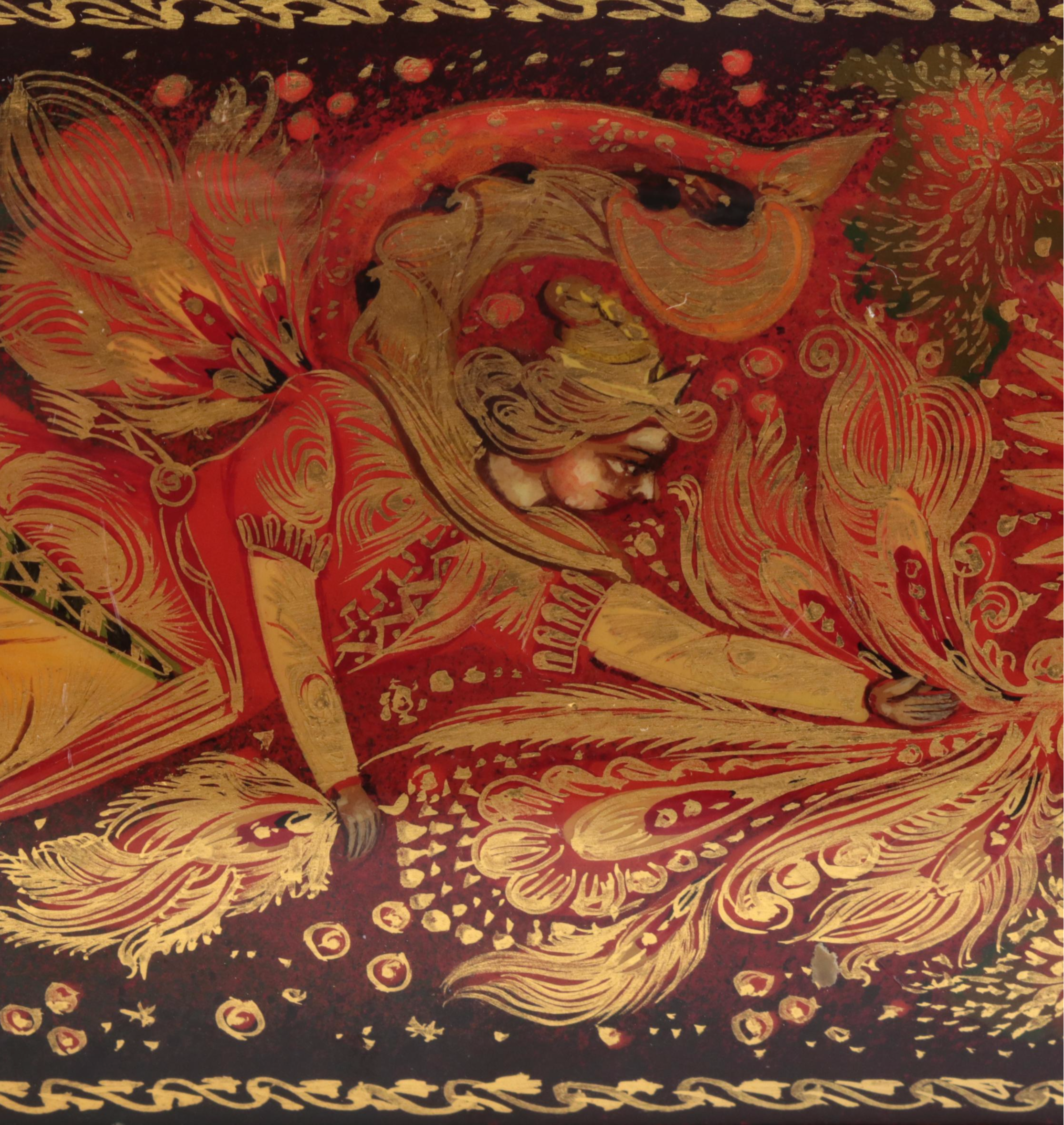 Russian "Saint George and the Dragon" with Other Hand-Painted Lacquer Boxes