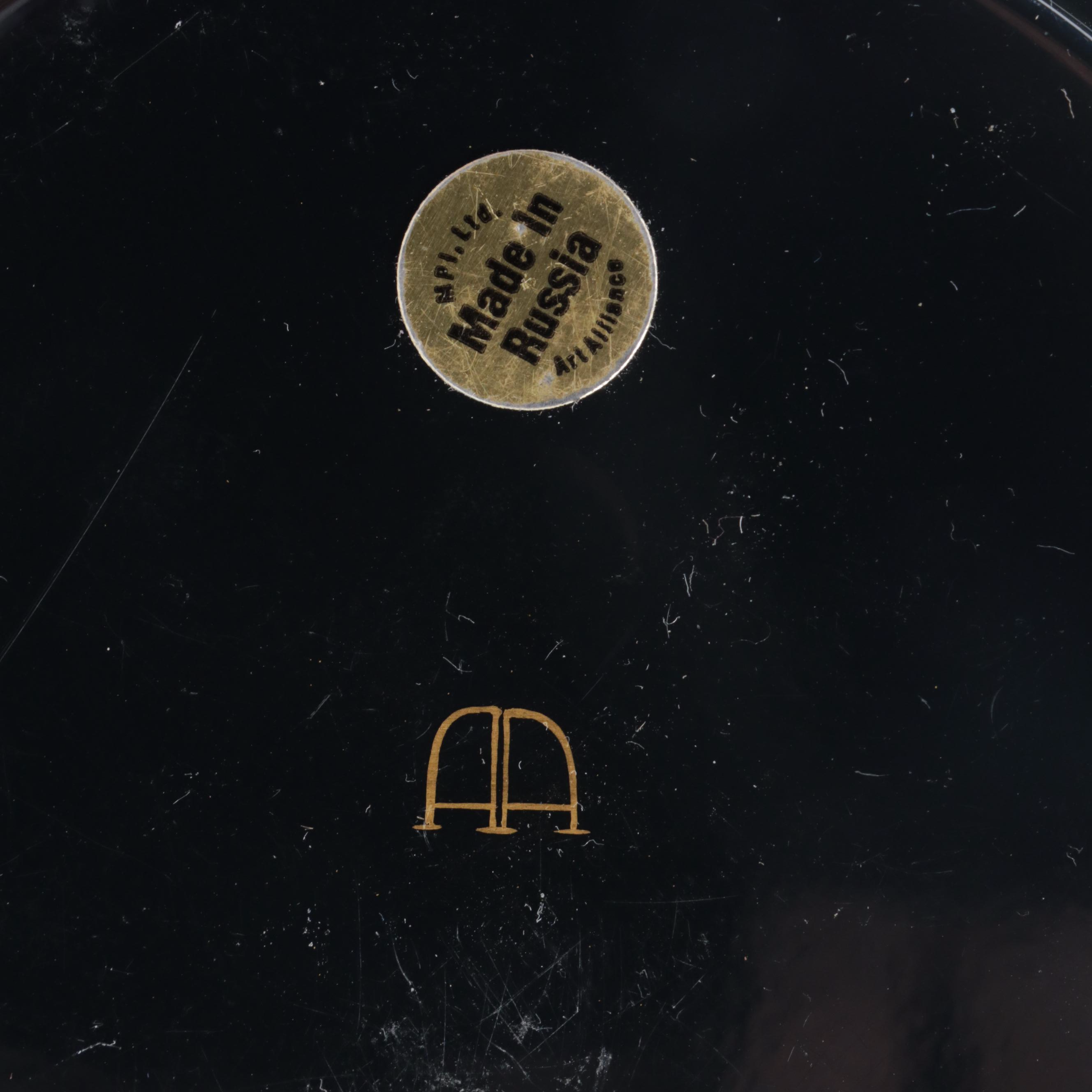 Russian "Saint George and the Dragon" with Other Hand-Painted Lacquer Boxes