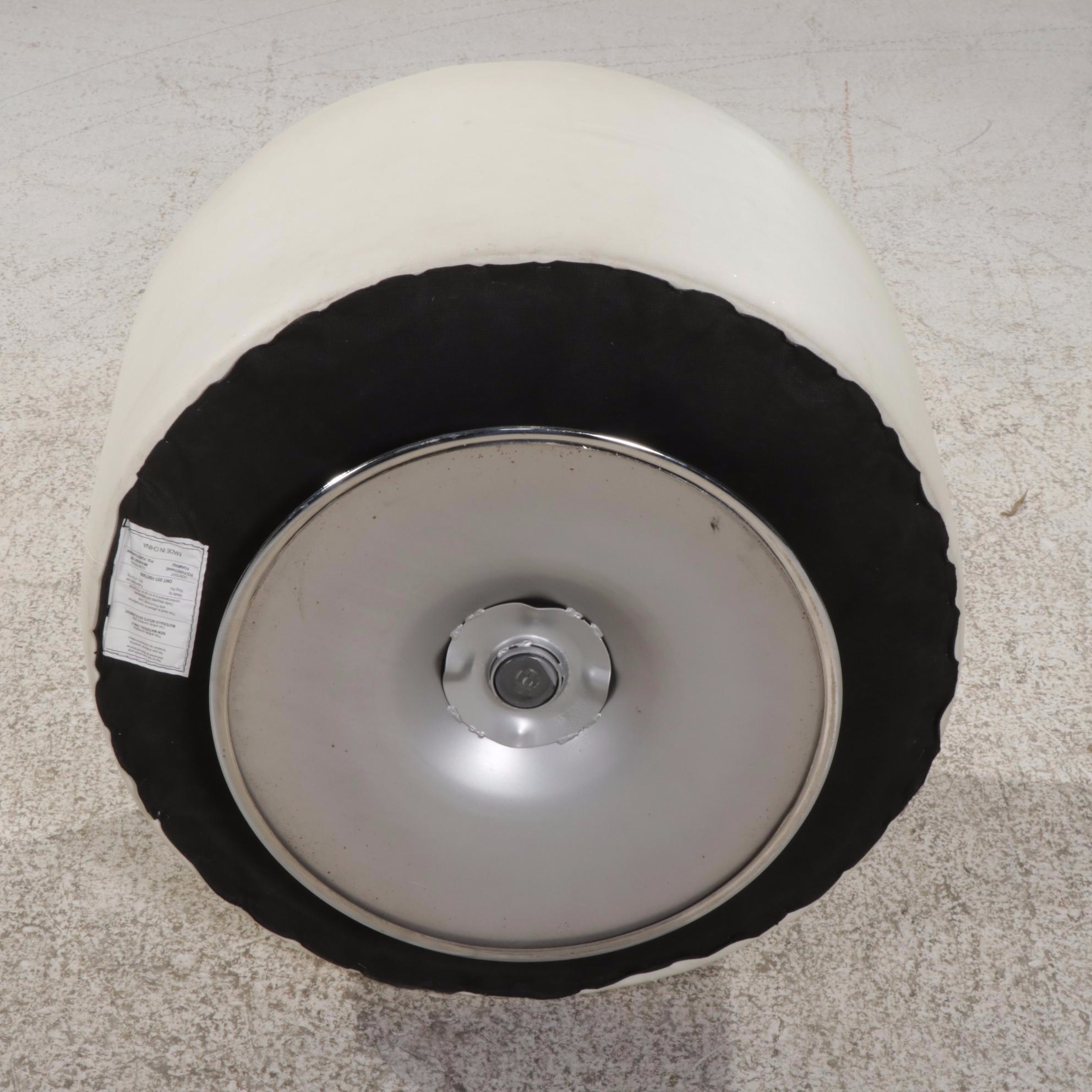 Contemporary Faux Leather Upholstered Rotating Footstool