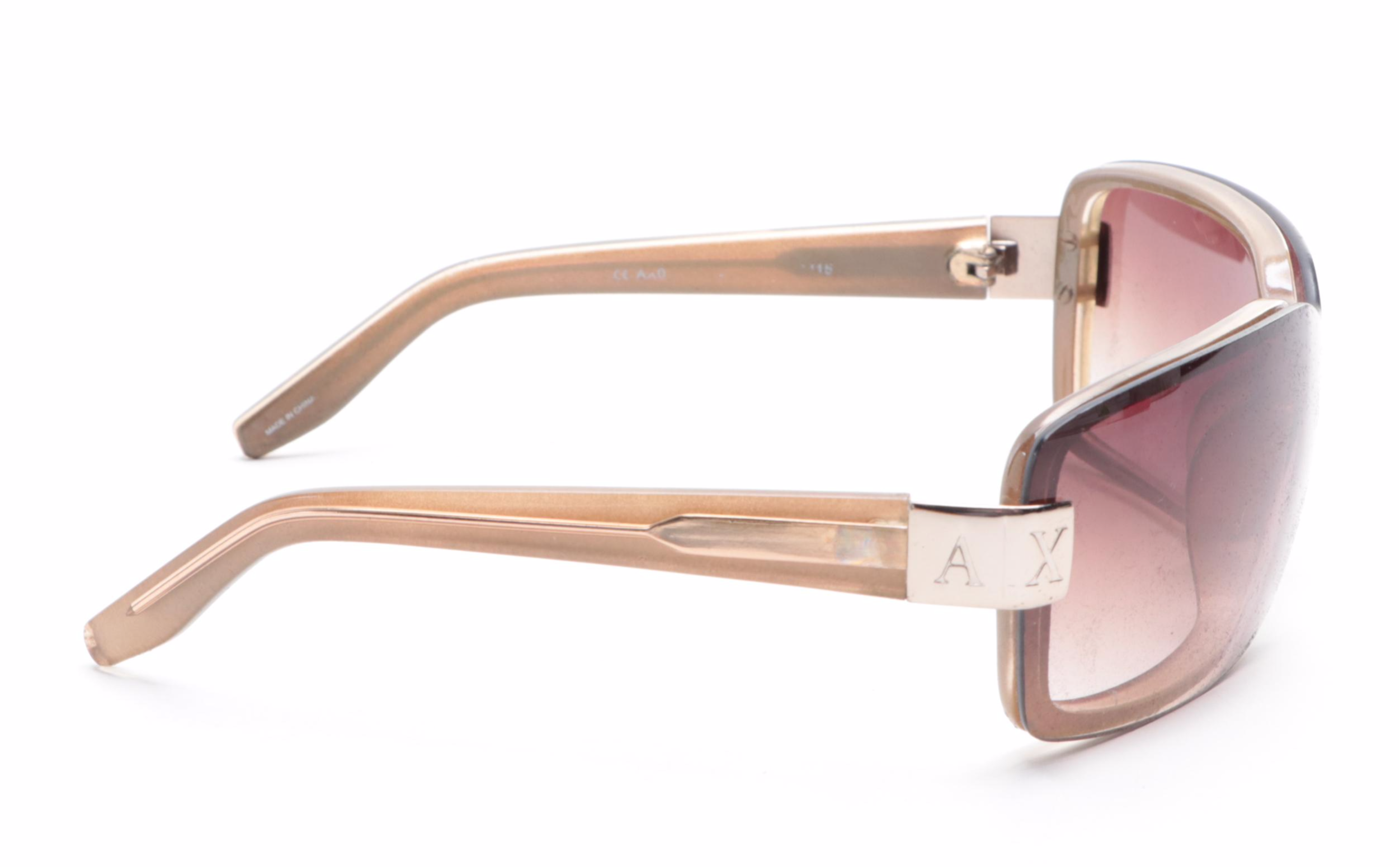 Armani Exchange Rectangular Wrap Sunglasses with Case