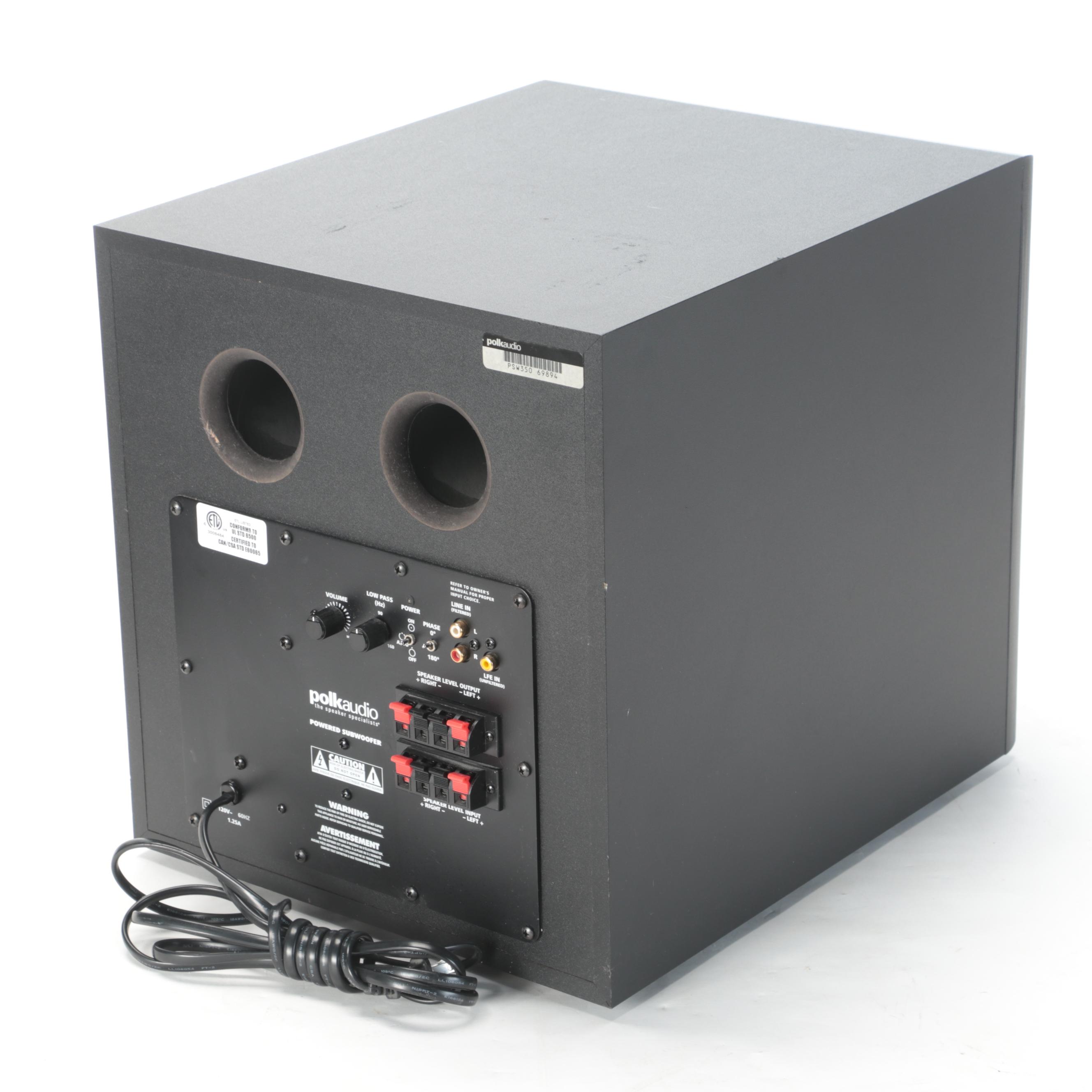 Polk Audio Subwoofer With Boston Acoustics HS60 Shelf Speakers