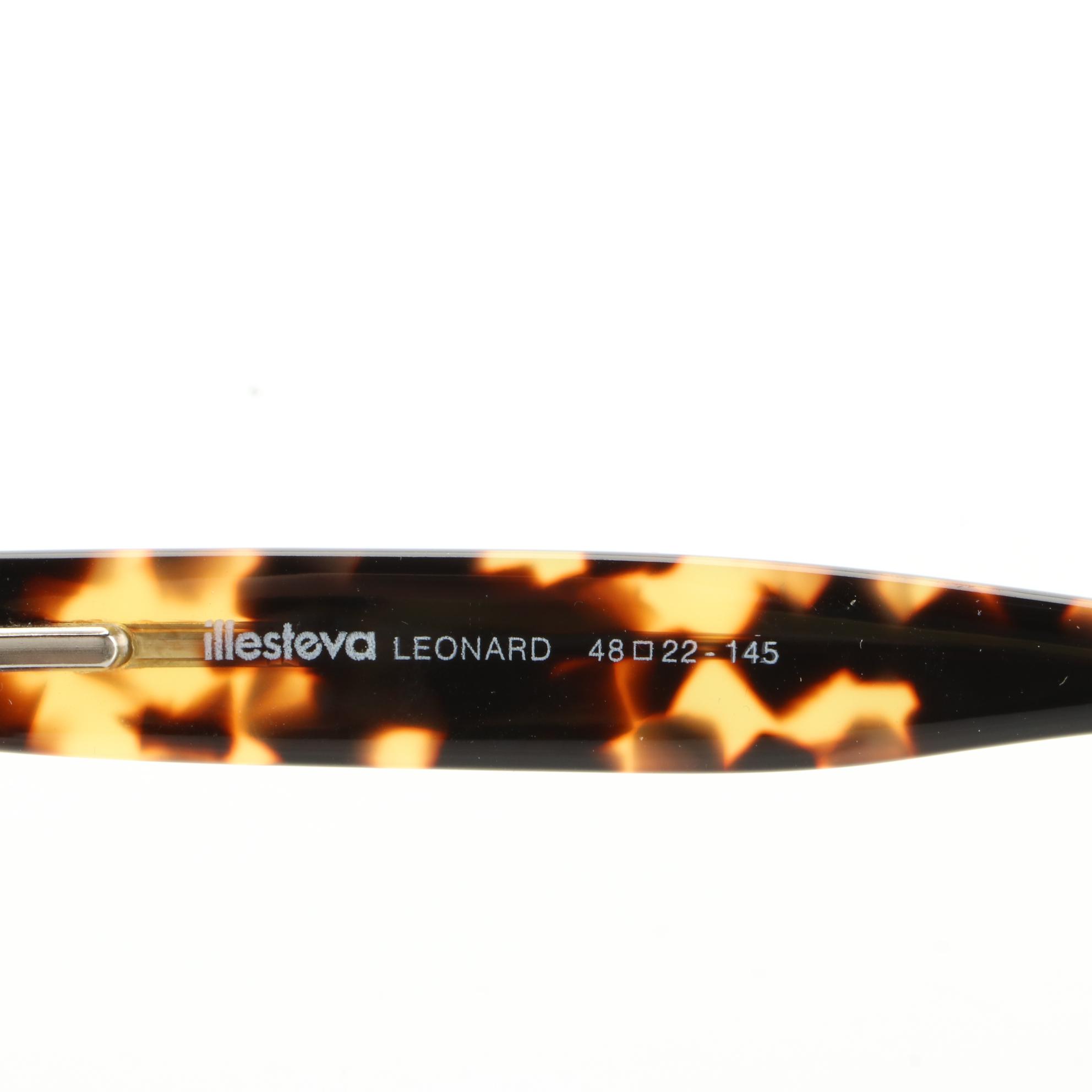 Illesteva Leonard Grey/Havana Round Sunglasses with Case