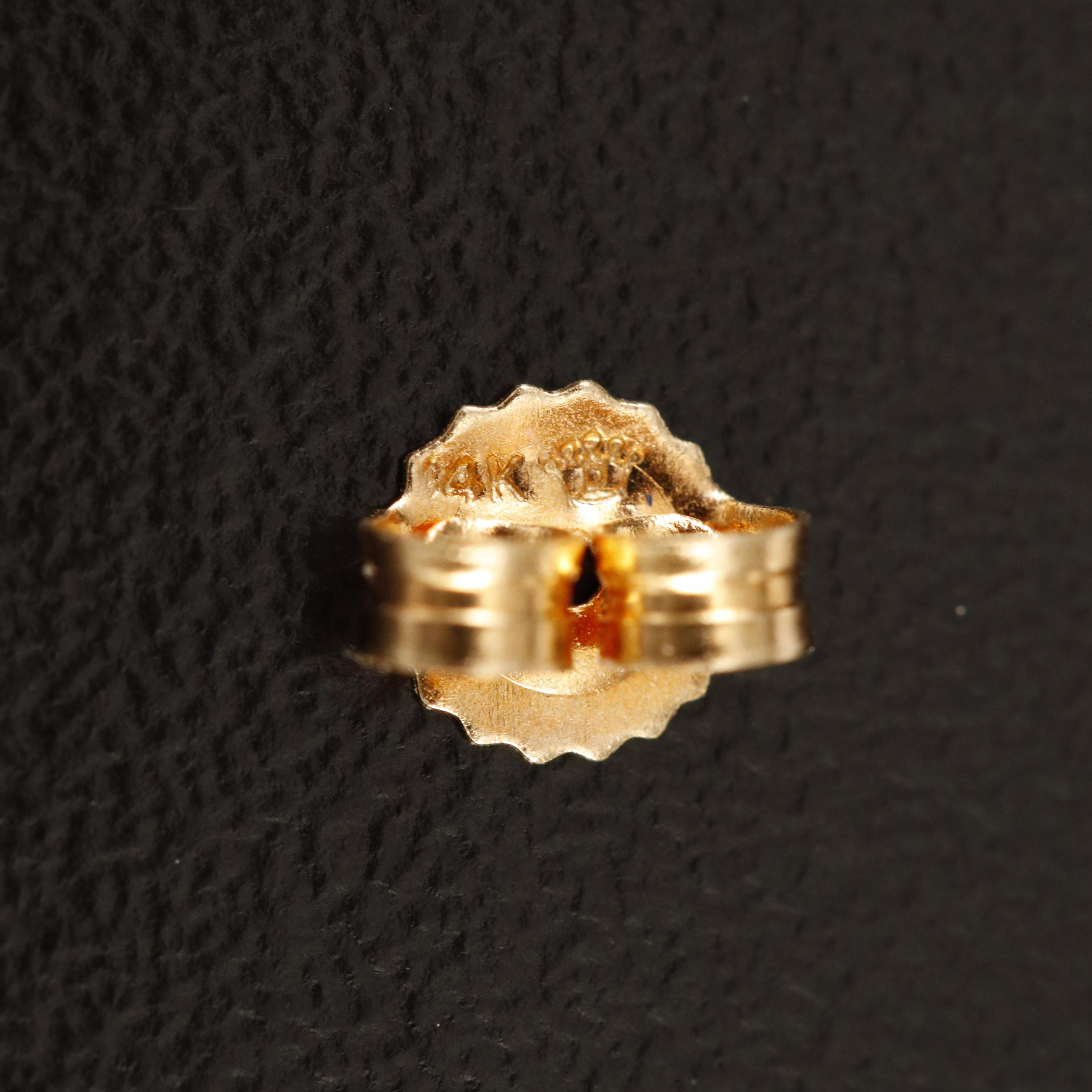 14K Tri-Color Gold Orange, Pink and Blue Sapphire Earrings