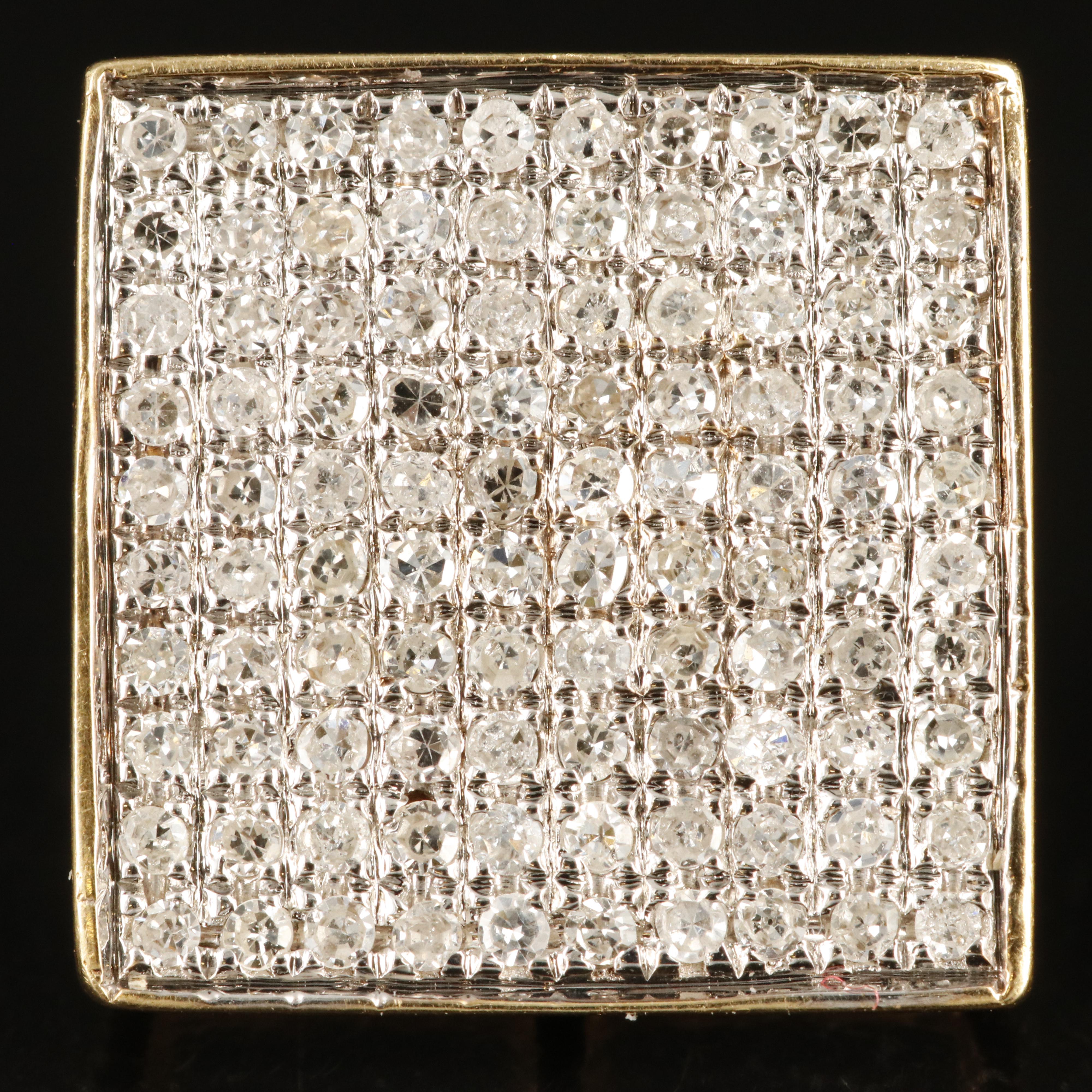 14K 1.00 CTW Pavé Diamond Square Earrings