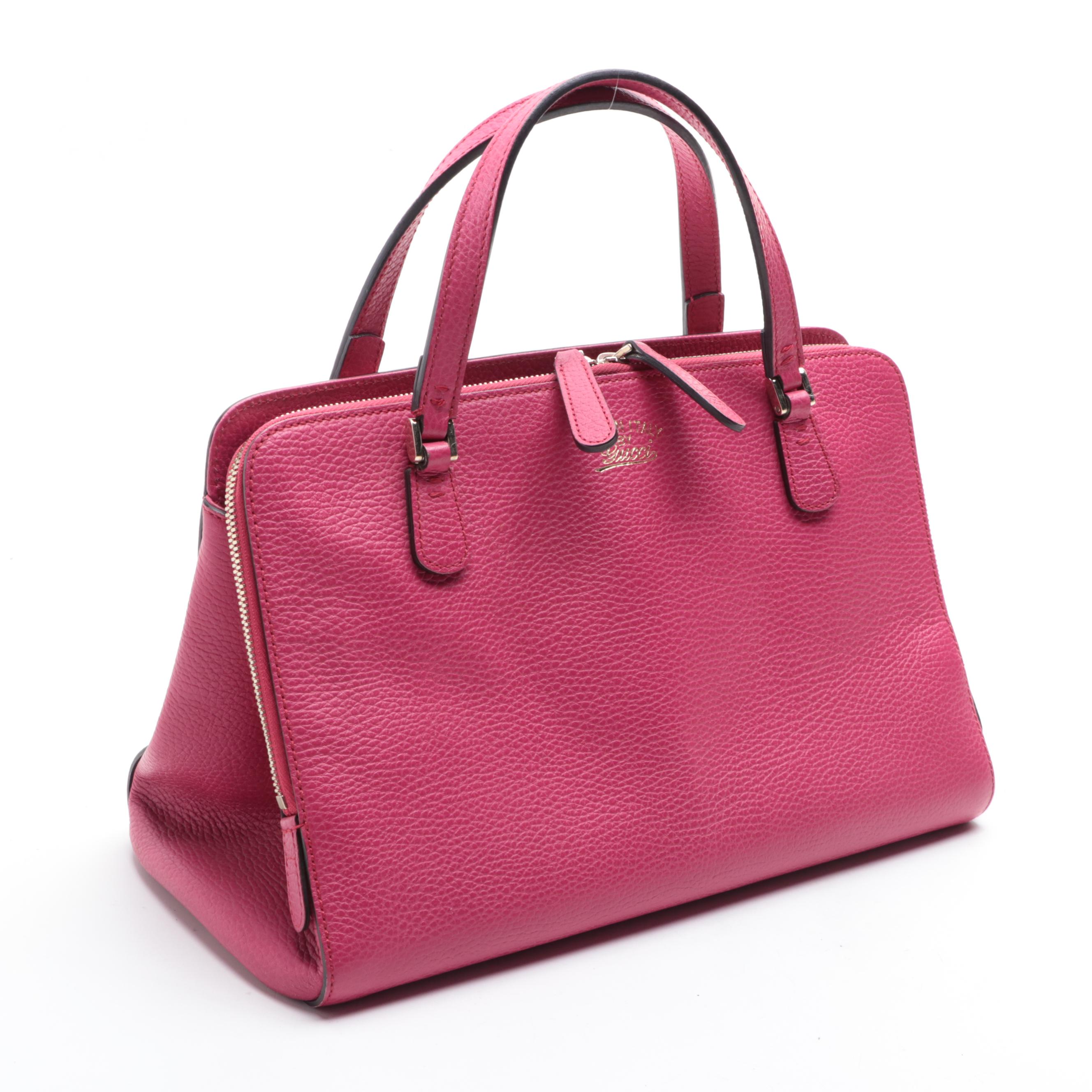 Gucci Swing Top Handle Bag in Pebble Grain Leather