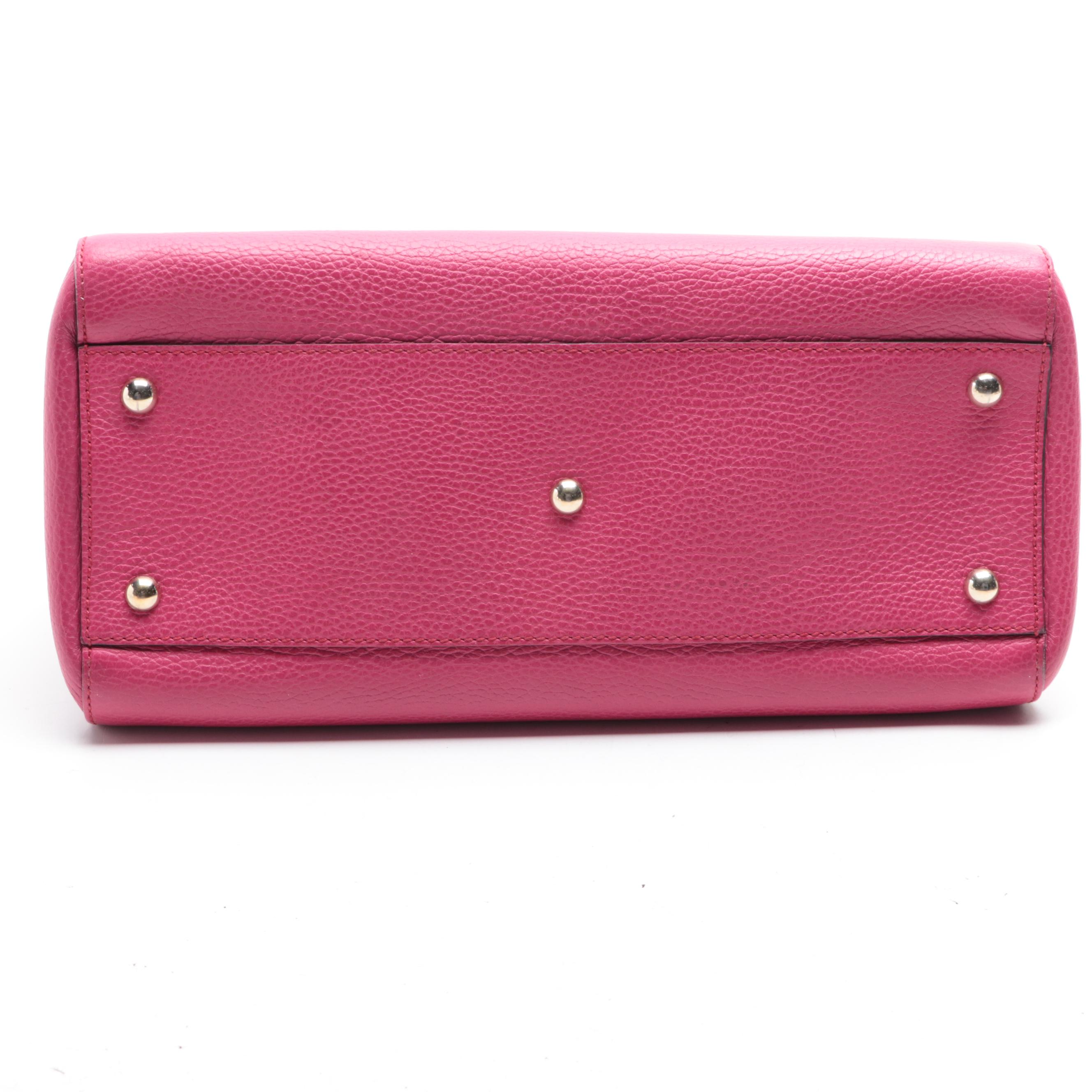 Gucci Swing Top Handle Bag in Pebble Grain Leather