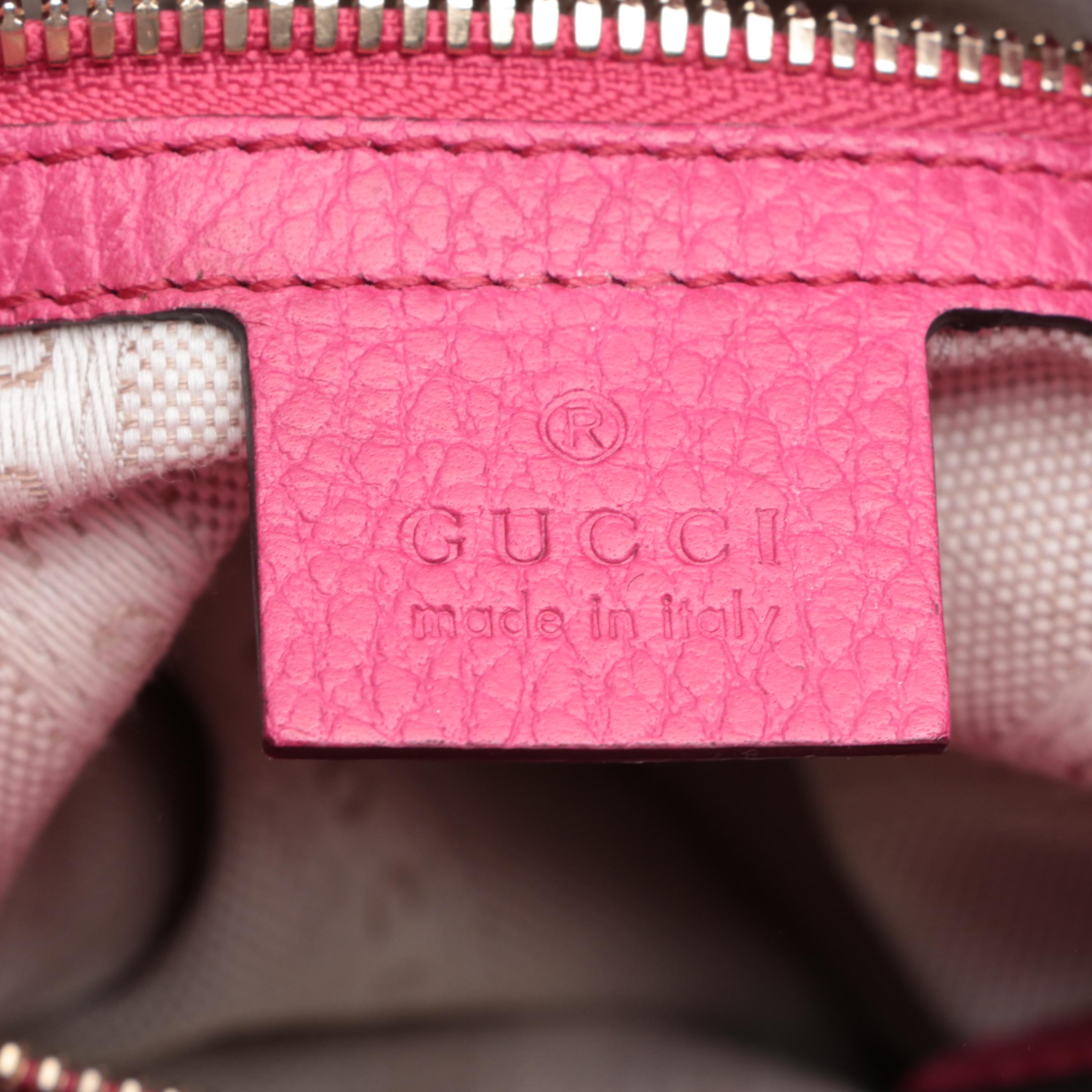 Gucci Swing Top Handle Bag in Pebble Grain Leather