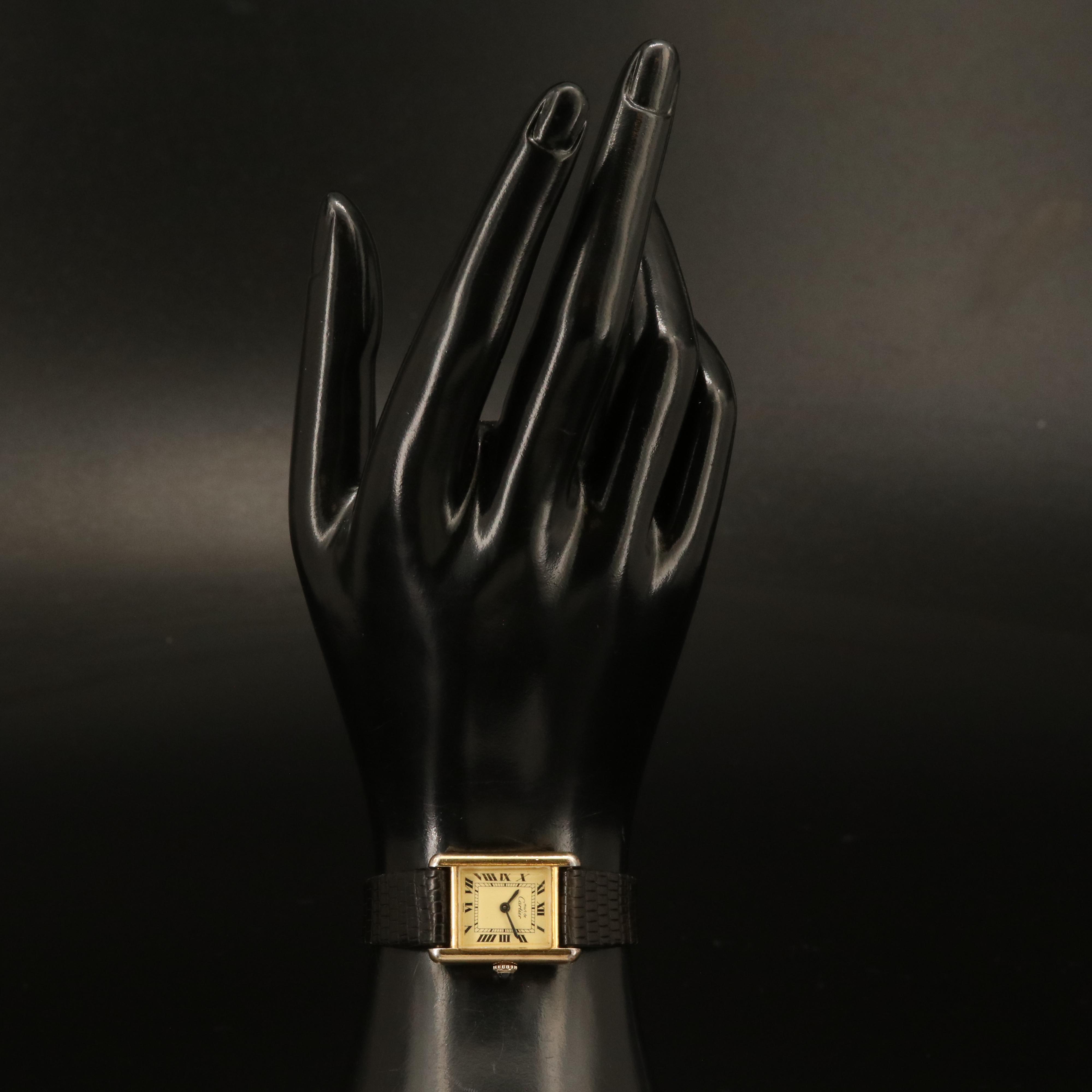 Cartier Tank Vermeil Stem Wind Watch