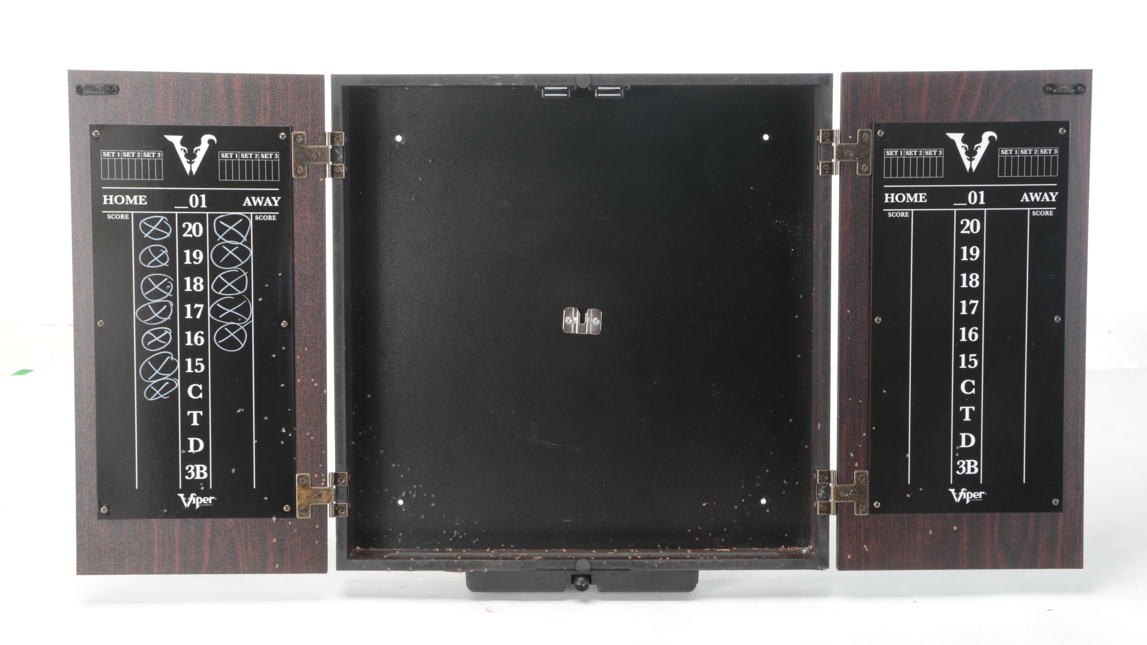 Viper Dart Board Cabinet and Darts, Shot King Competition Board, Laser Dart Line