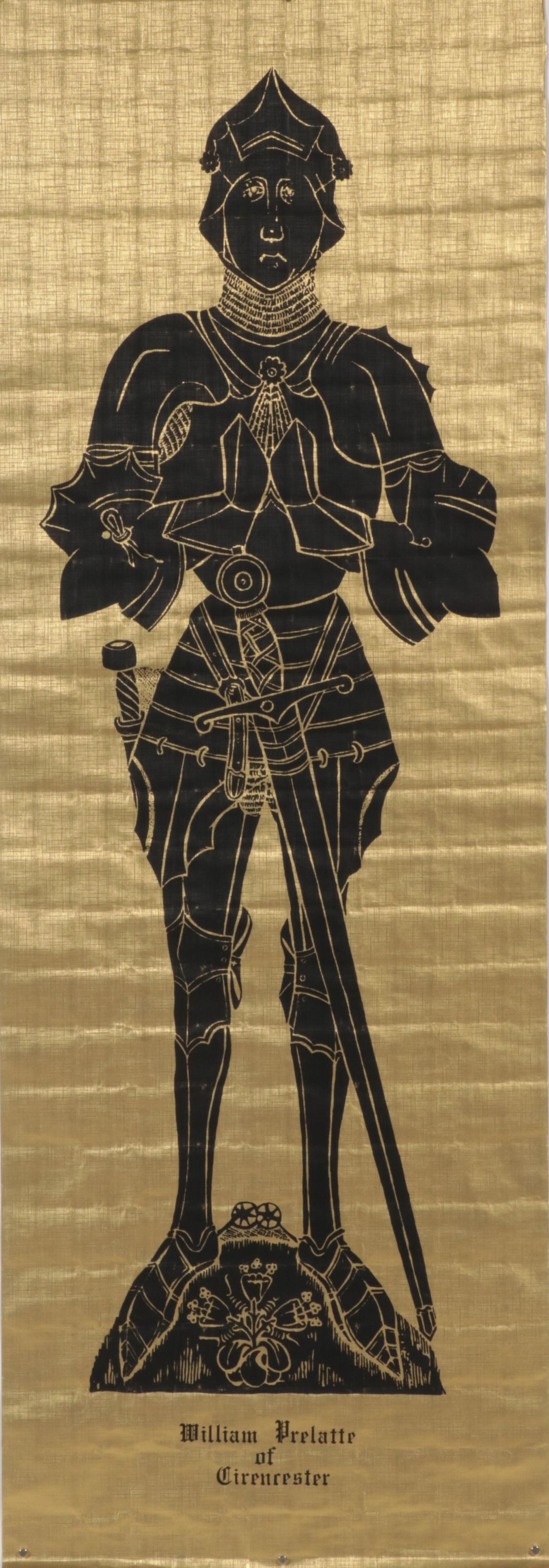 Lithograph and Relief Print of European Tomb Figures, Late 20th Century