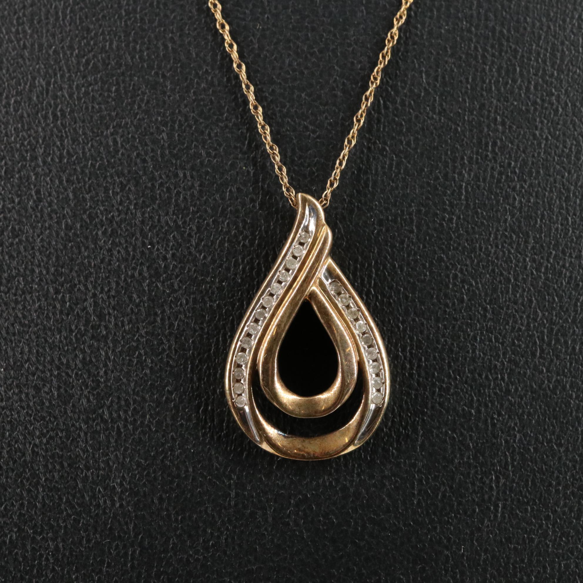 Sterling Diamond Pendant Necklace