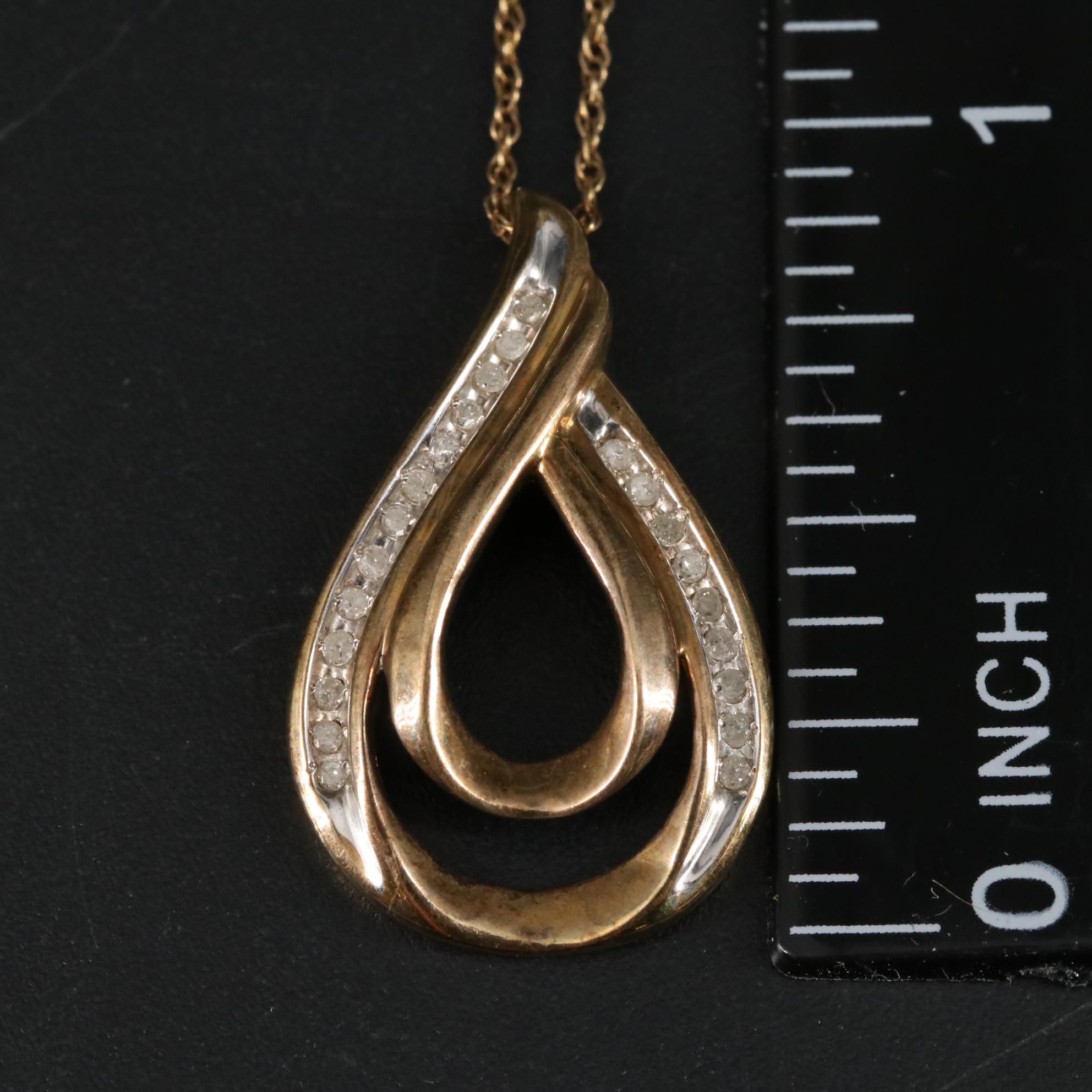 Sterling Diamond Pendant Necklace
