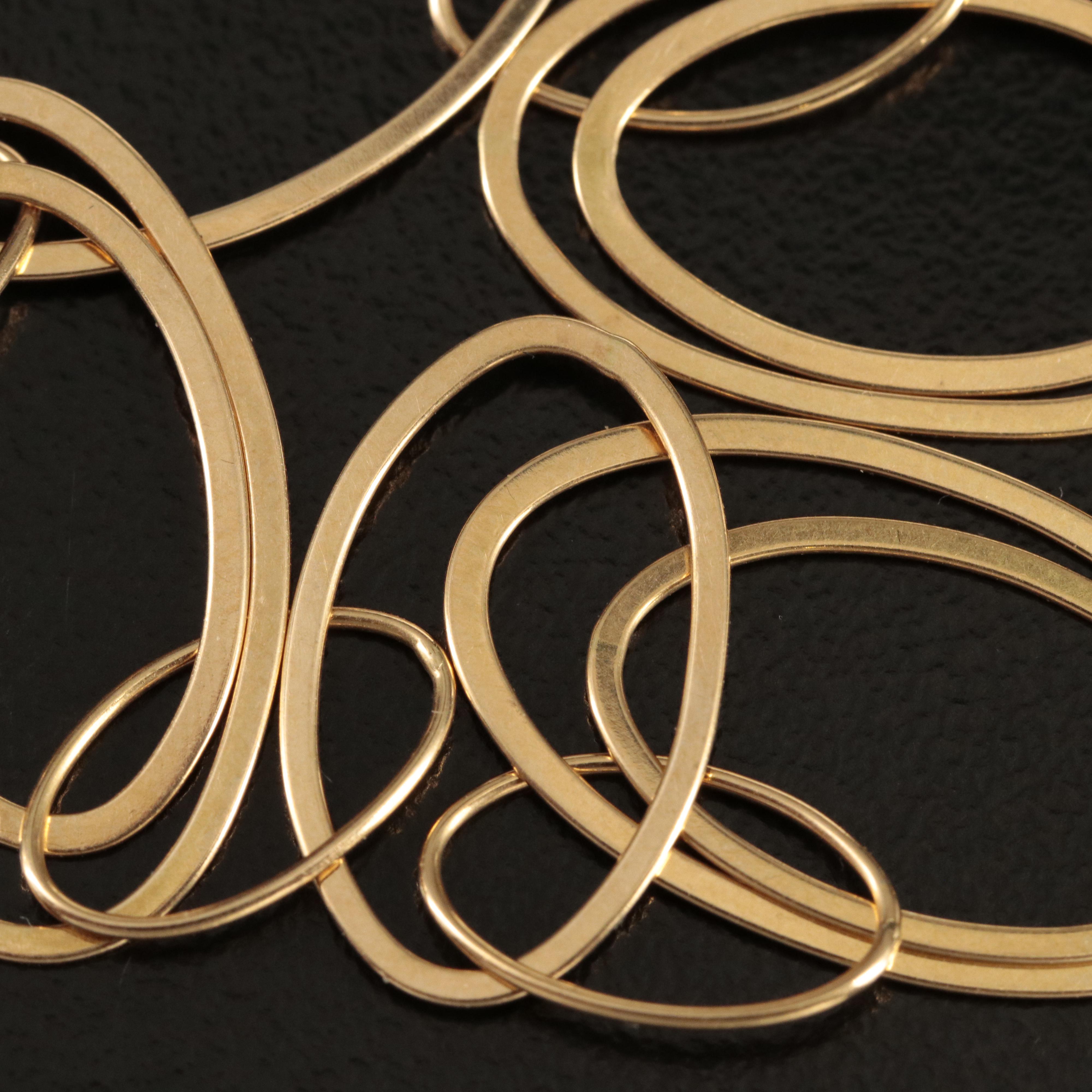 18K Oval Link Drop Earrings