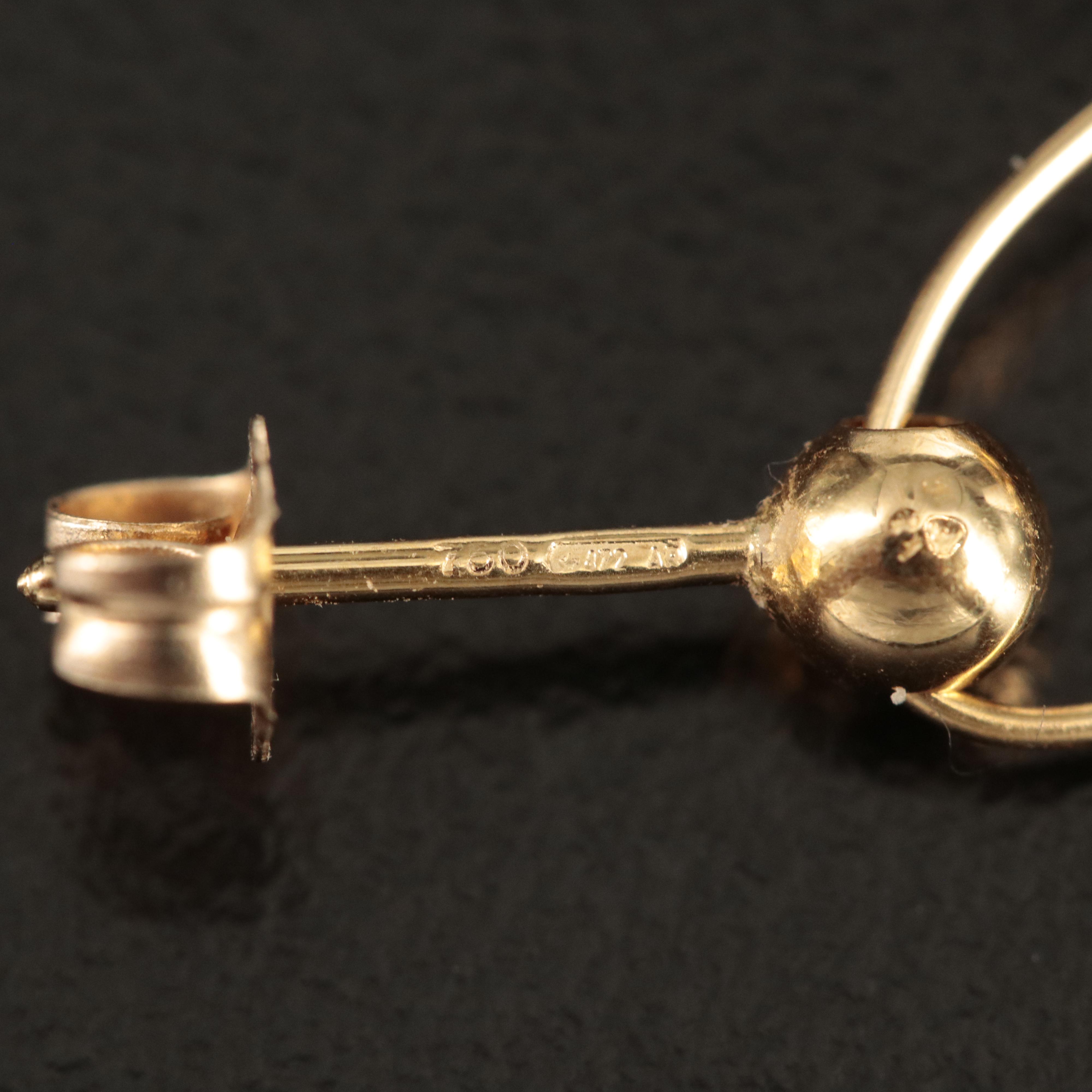 18K Oval Link Drop Earrings