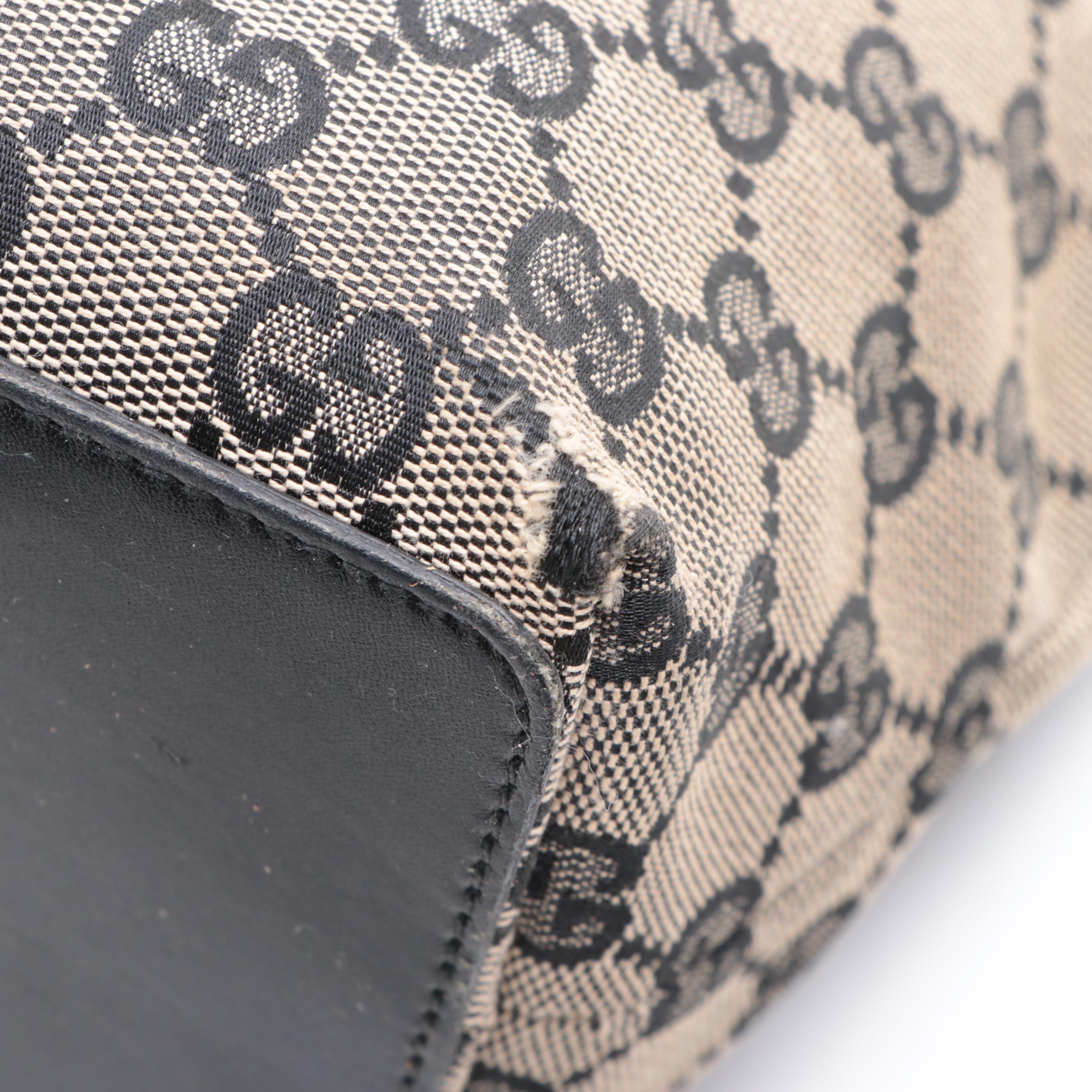 Gucci Small Tote Bag in GG Canvas and Leather