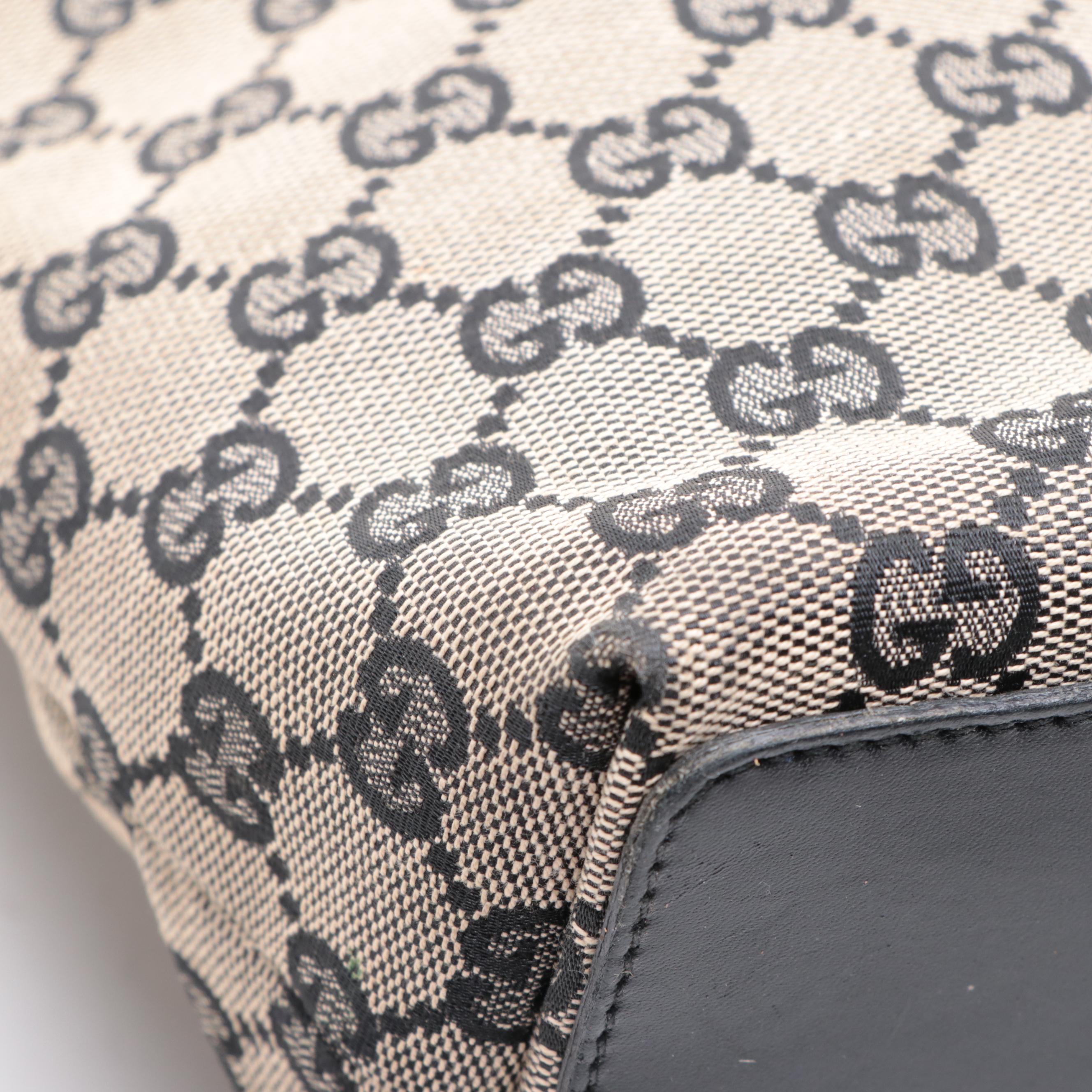 Gucci Small Tote Bag in GG Canvas and Leather