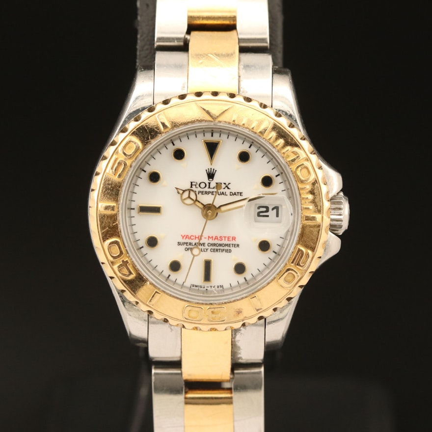 1996 Rolex Yacht Master 18K and Stainless Steel Wristwatch