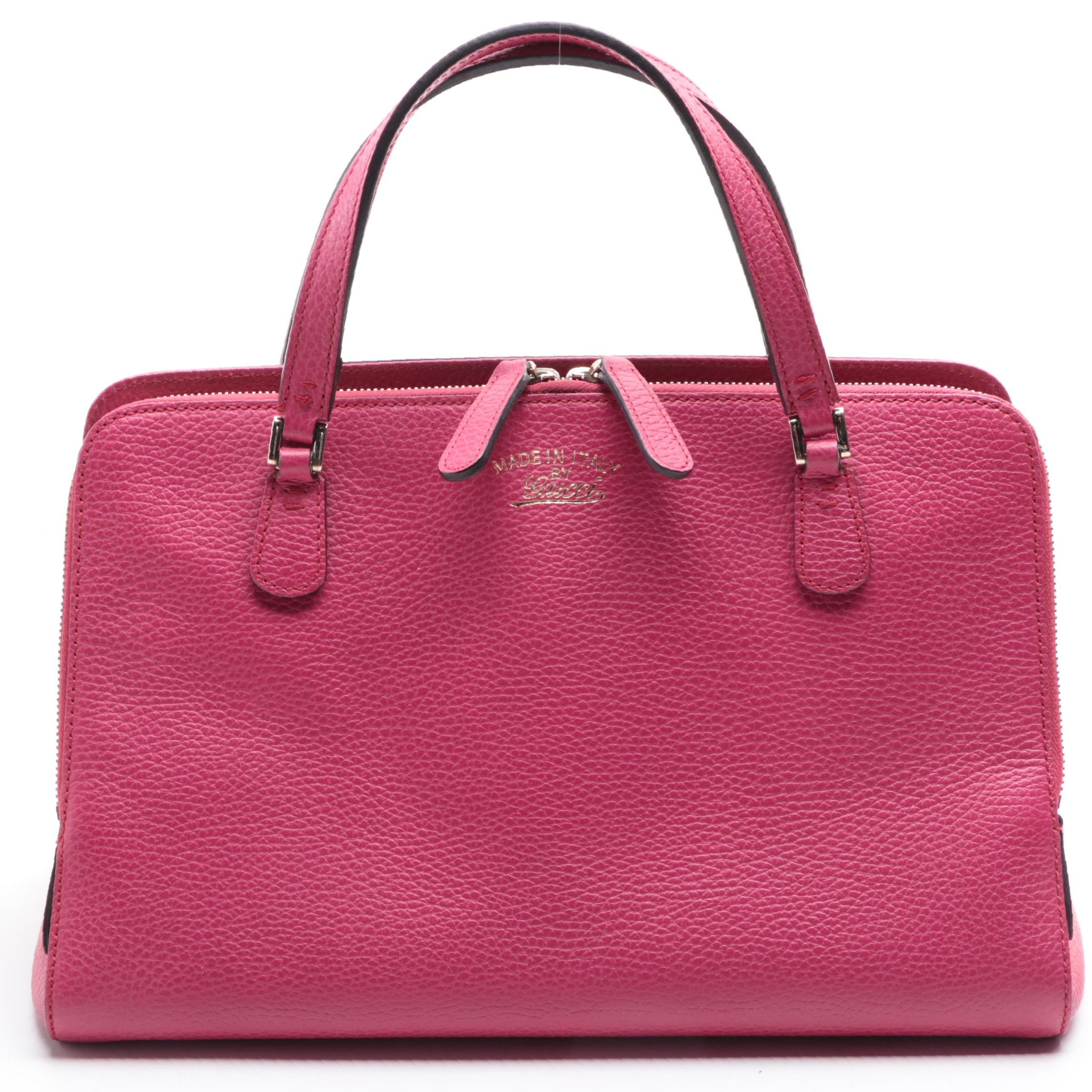 Gucci Swing Top Handle Bag in Pebble Grain Leather