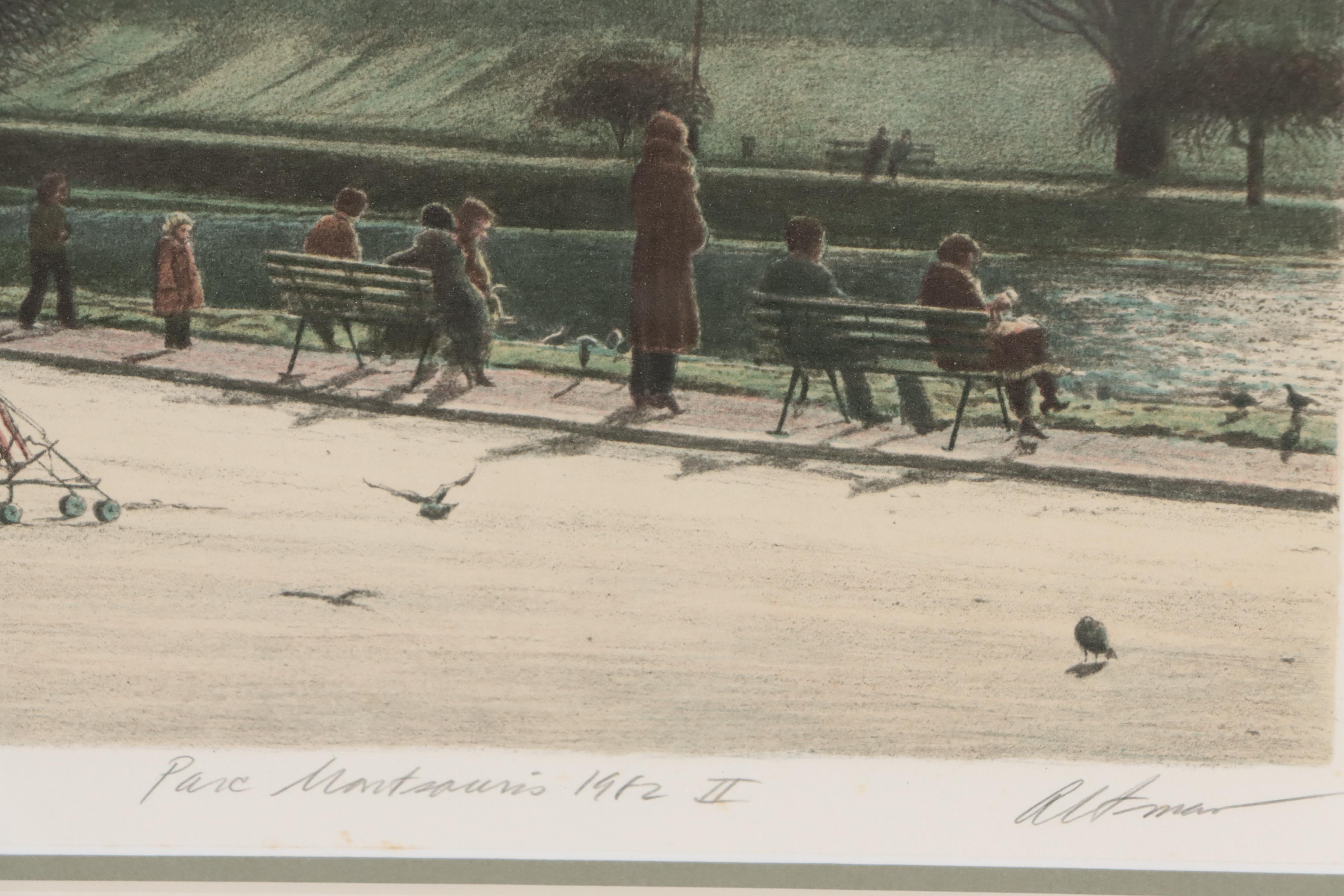 Harold Altman Lithograph "Parc Montsouris 1982 II"