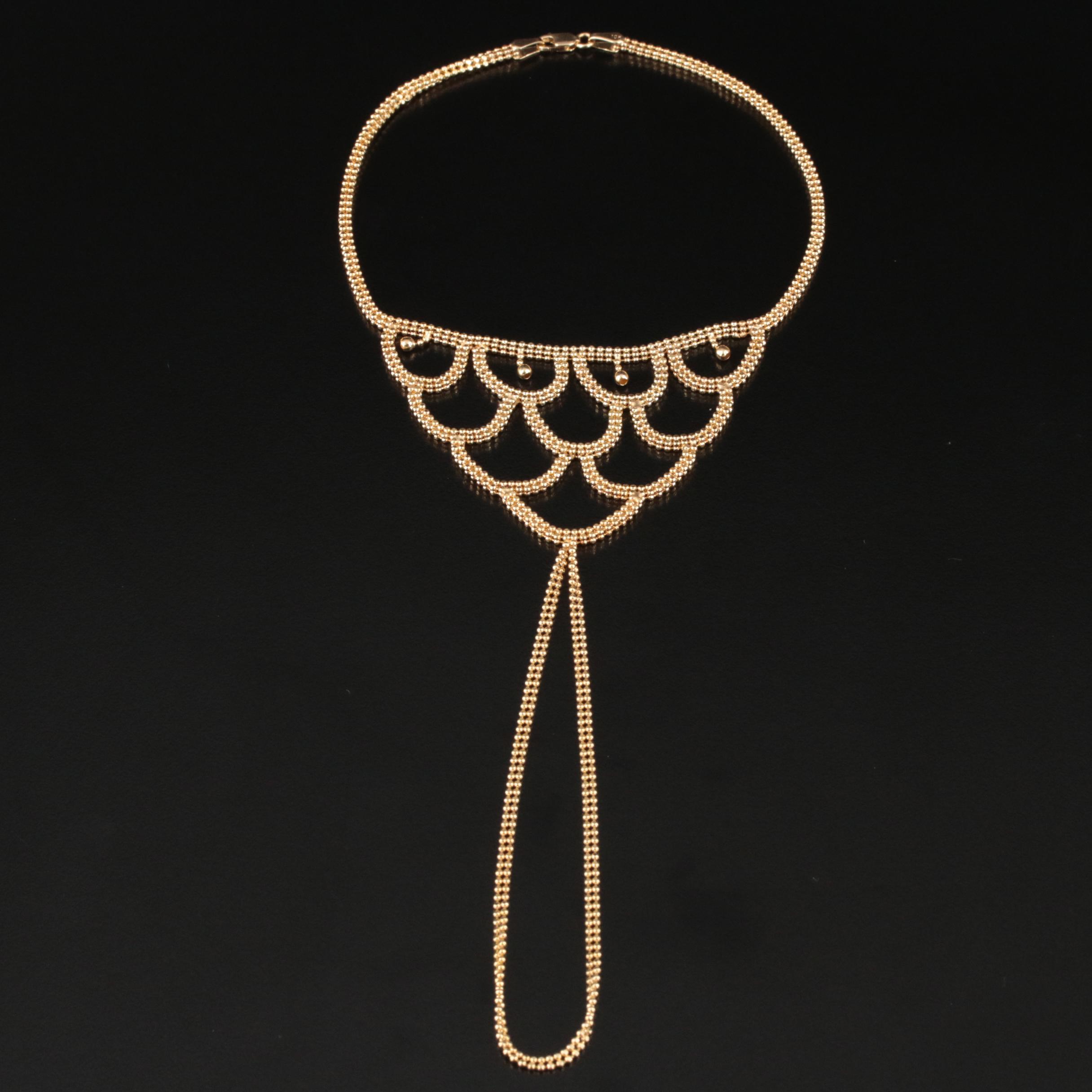 10K Foot Thong Bracelet with Drops