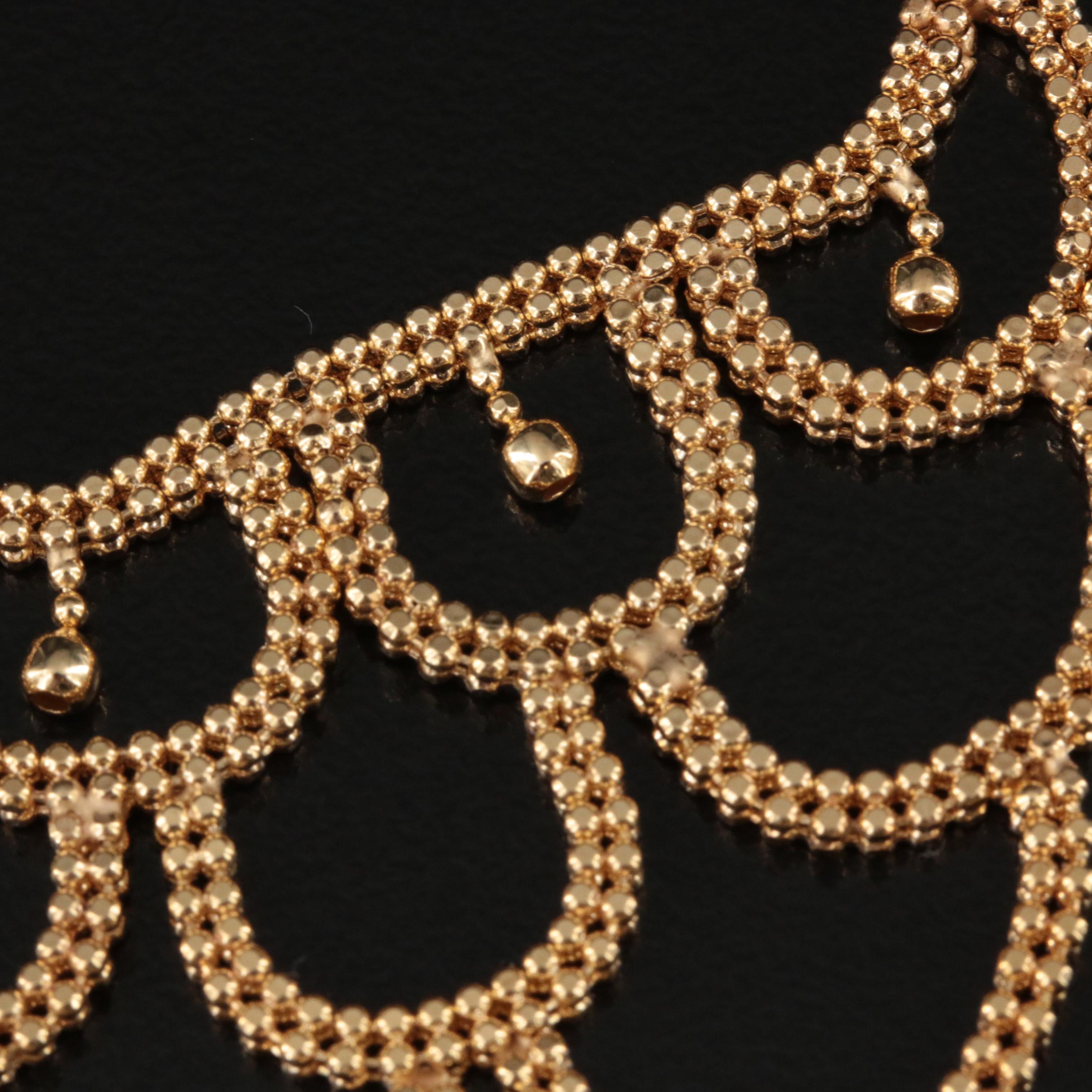 10K Foot Thong Bracelet with Drops