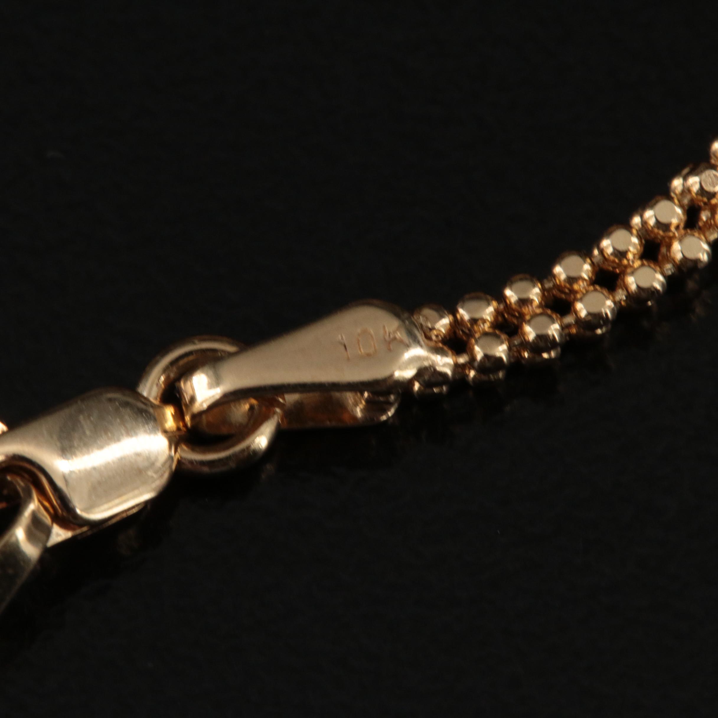 10K Foot Thong Bracelet with Drops