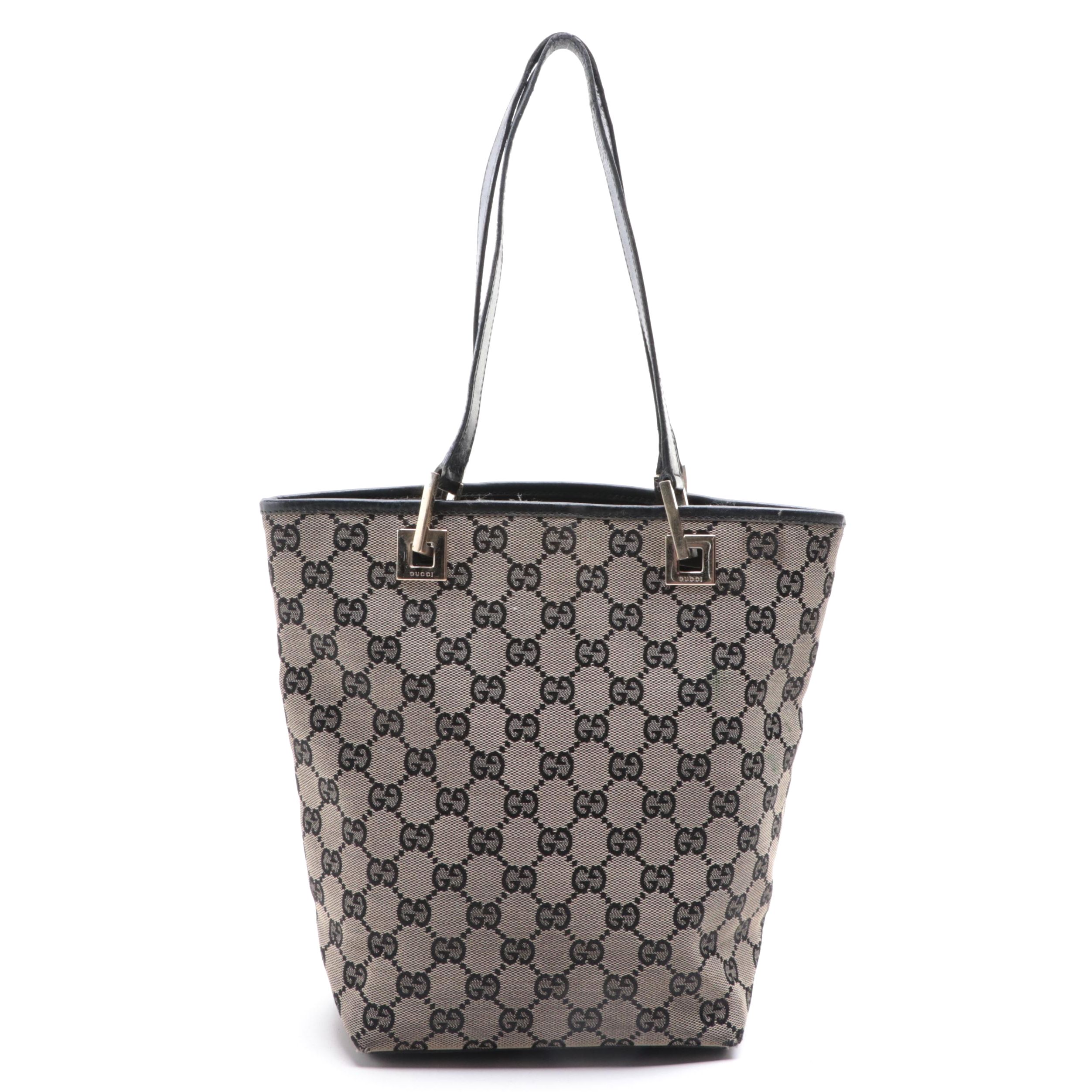 Gucci Small Tote Bag in GG Canvas and Leather