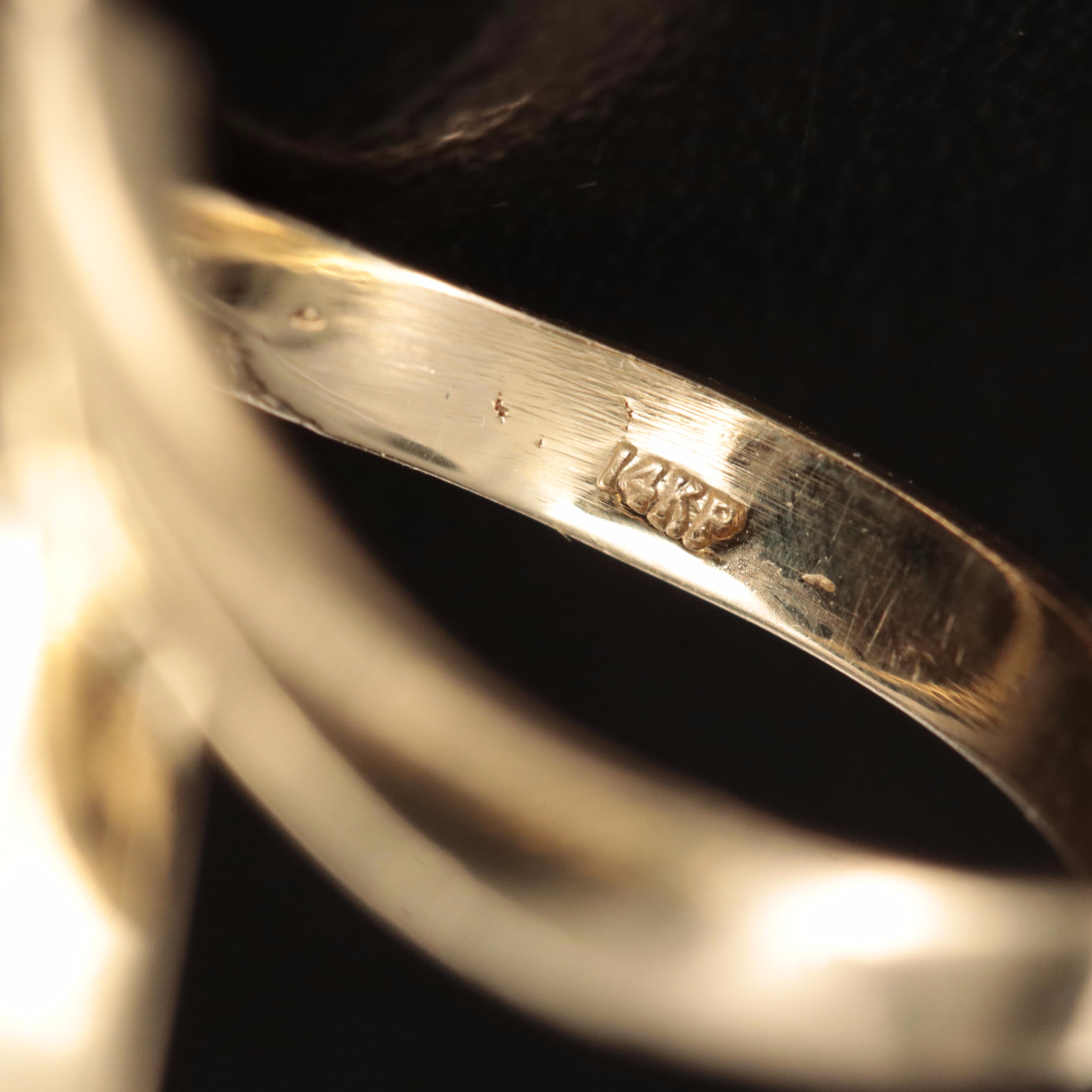 14K Black Onyx Slice and Mabé Pearl Ring