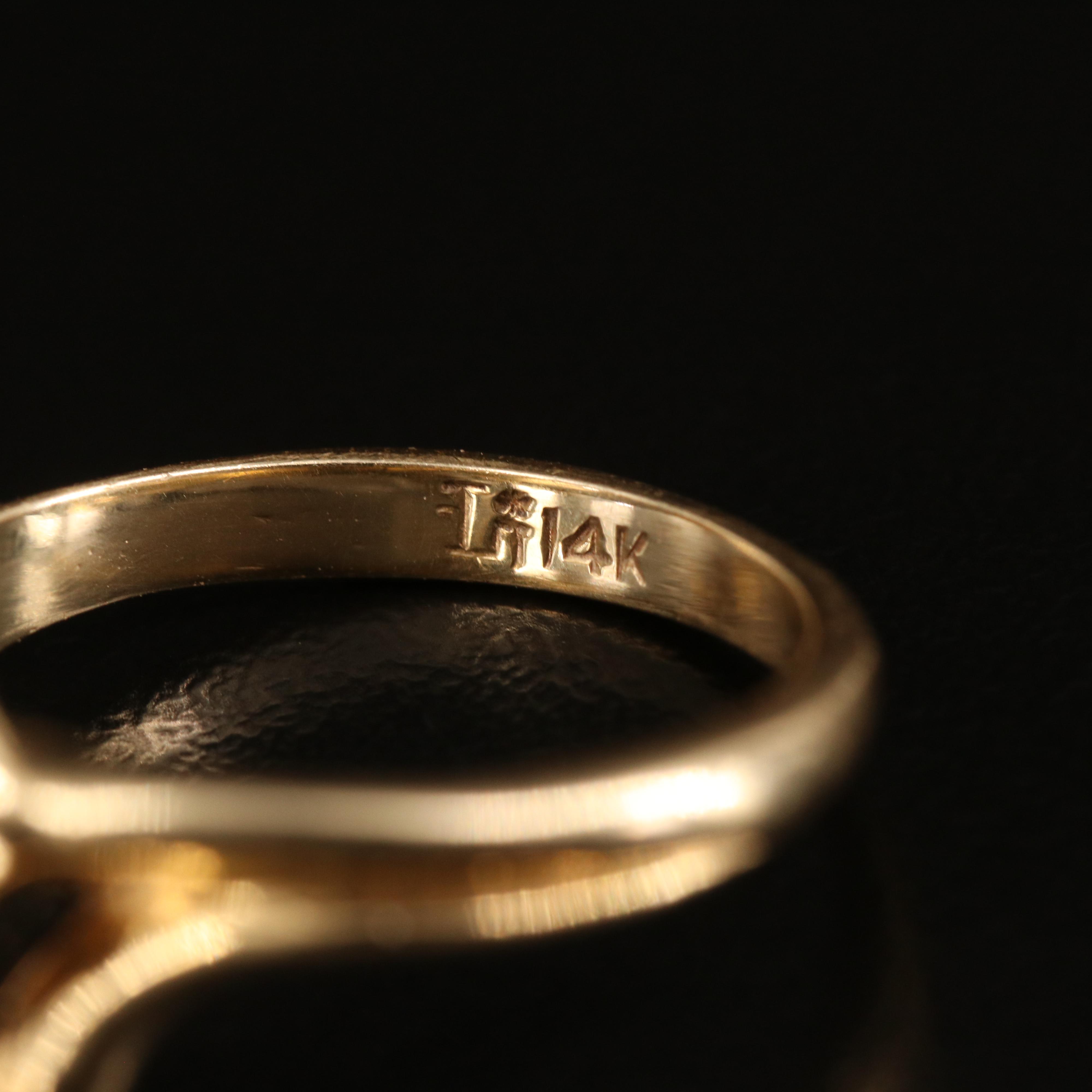 14K Opal Triplet and Diamond Bypass Ring